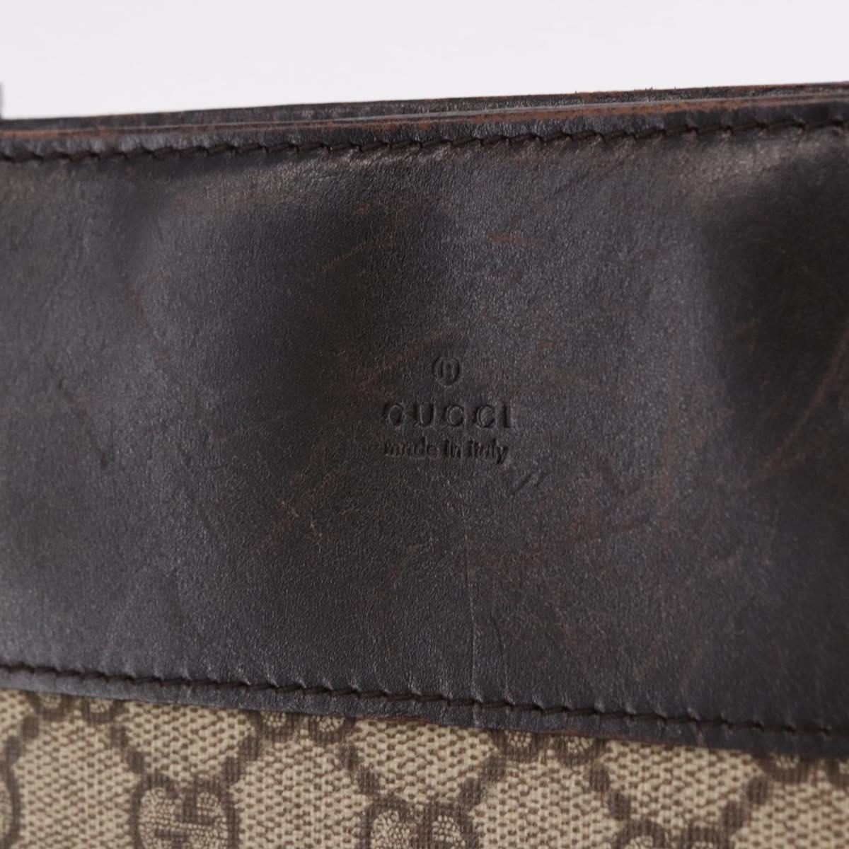 GUCCI GG Supreme Shoulder Bag PVC Beige Silver 27639 Auth 191898