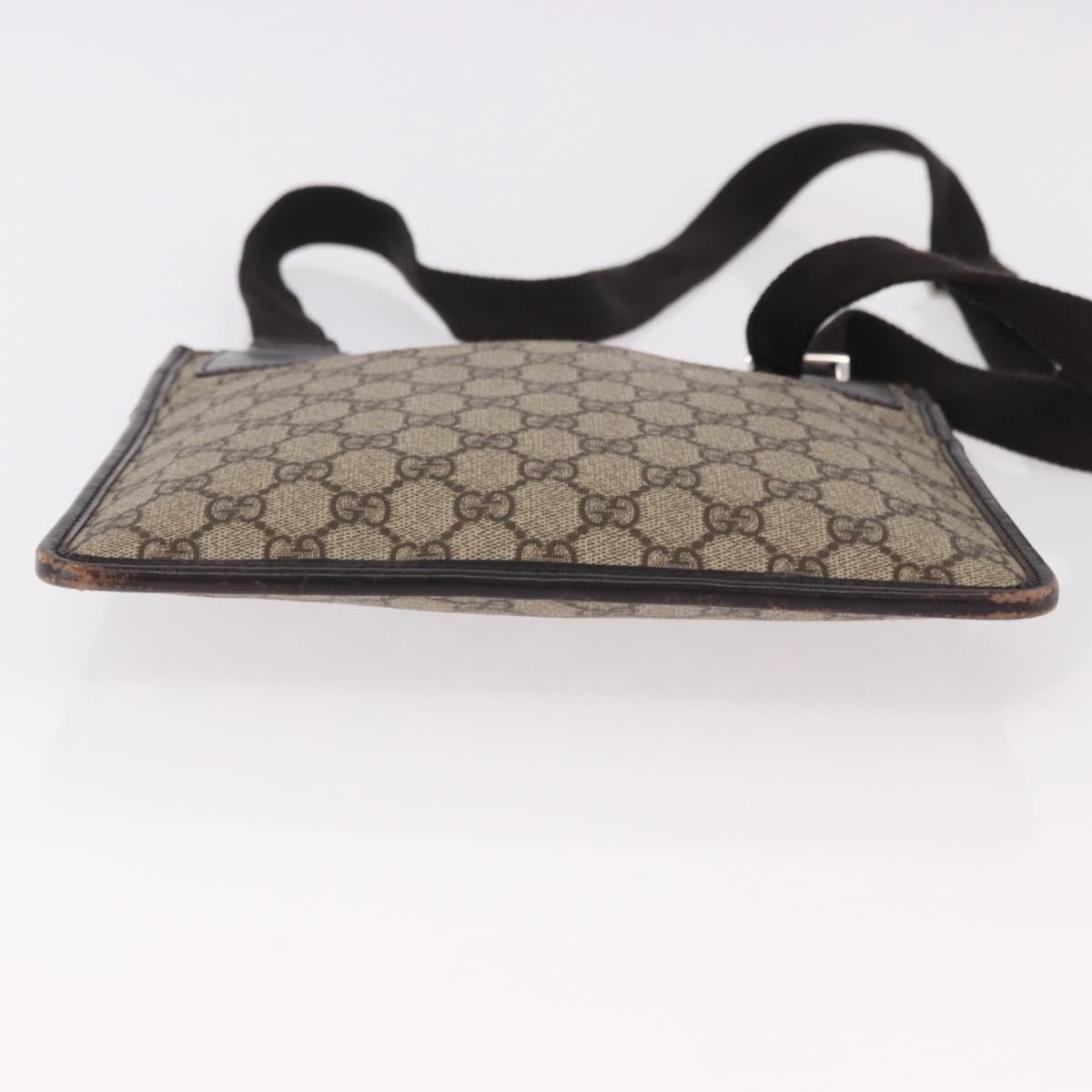 GUCCI GG Supreme Shoulder Bag PVC Beige Silver 27639 Auth 191898
