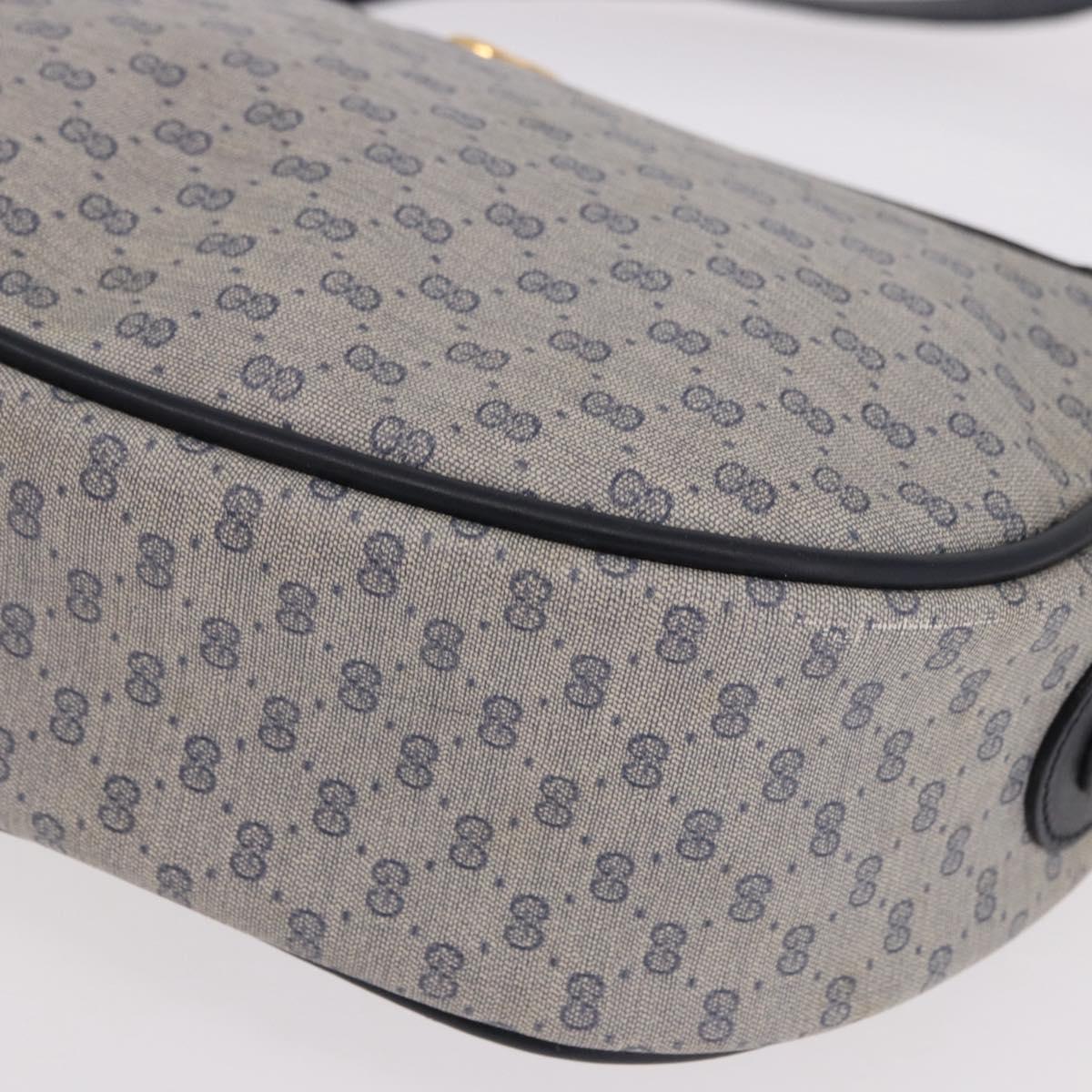 GUCCI Micro GG Supreme Sherry Line Bag PVC Navy Gold 001 58 0918 Auth 191899