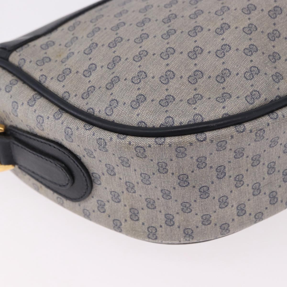 GUCCI Micro GG Supreme Sherry Line Bag PVC Navy Gold 001 58 0918 Auth 191899