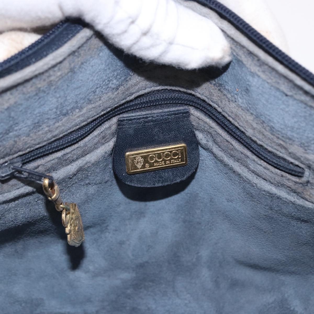 GUCCI Micro GG Supreme Sherry Line Bag PVC Navy Gold 001 58 0918 Auth 191899