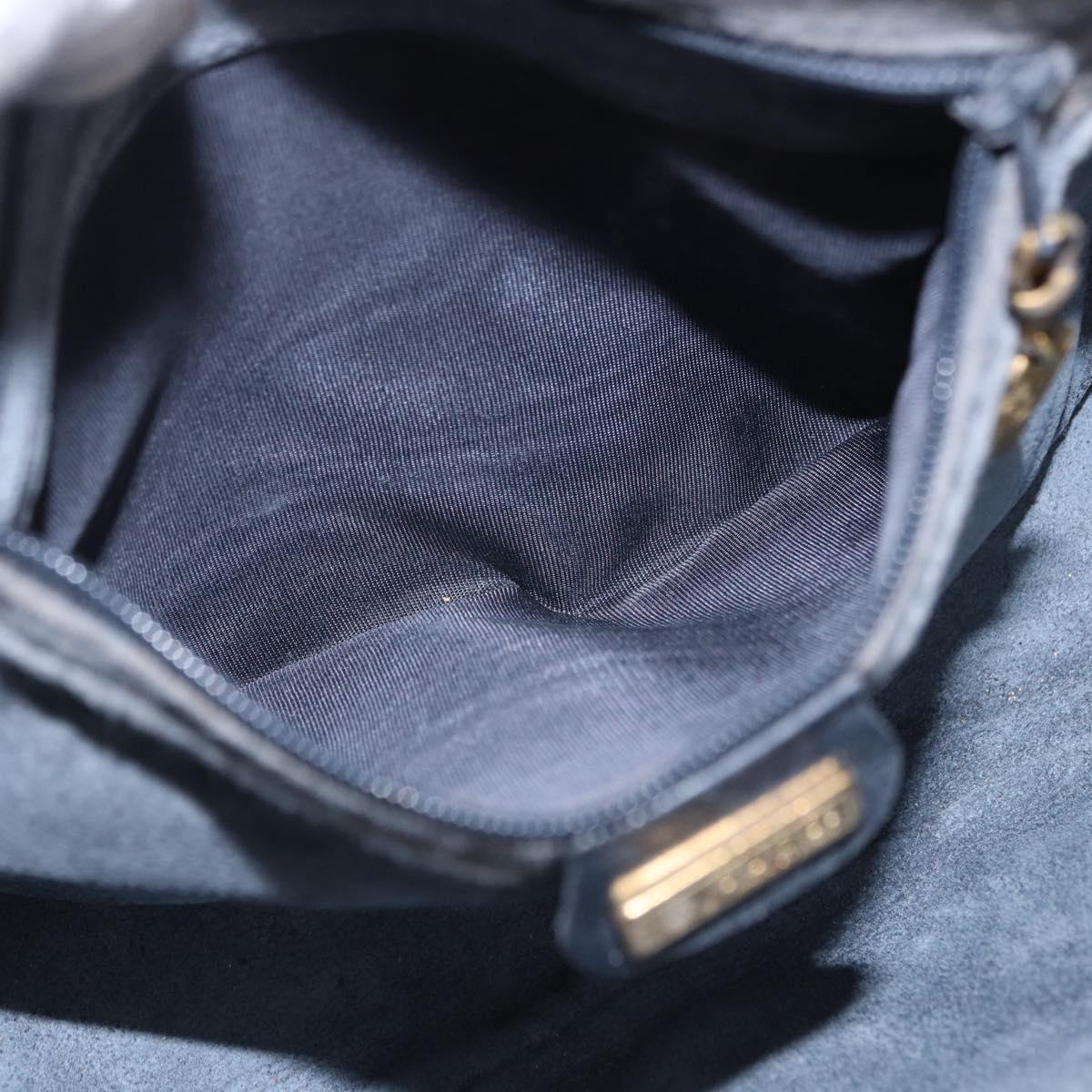 GUCCI Micro GG Supreme Sherry Line Bag PVC Navy Gold 001 58 0918 Auth 191899