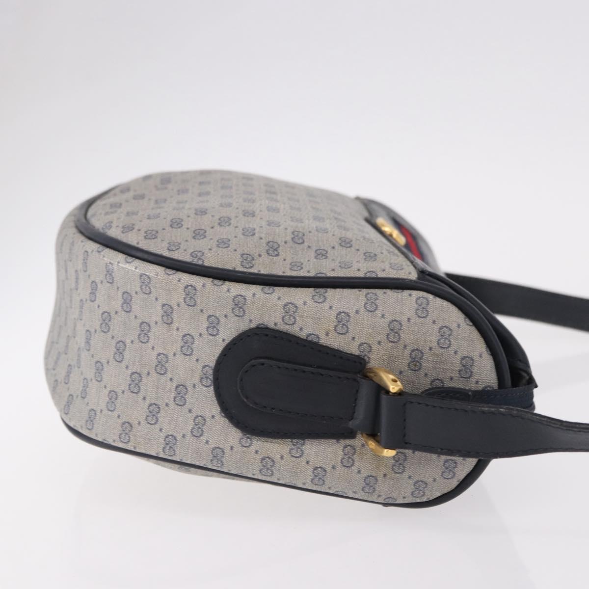 GUCCI Micro GG Supreme Sherry Line Bag PVC Navy Gold 001 58 0918 Auth 191899