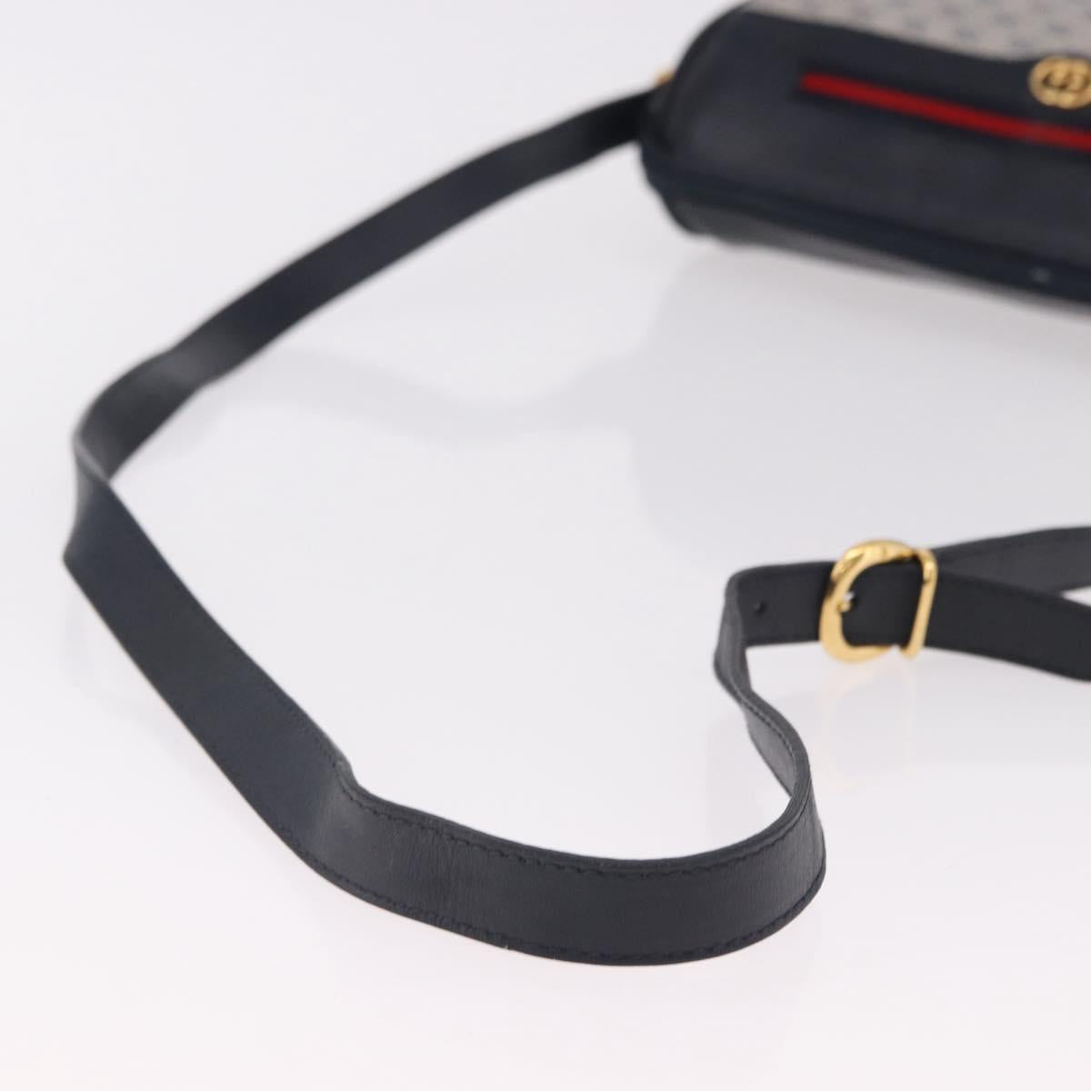 GUCCI Micro GG Supreme Sherry Line Bag PVC Navy Gold 001 58 0918 Auth 191899