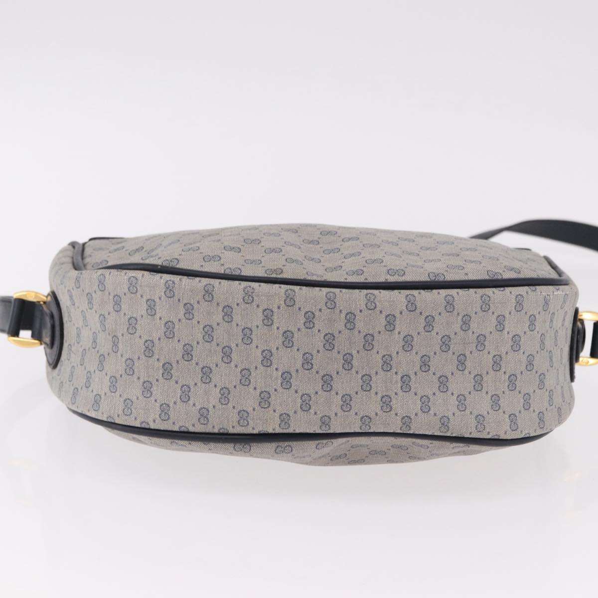 GUCCI Micro GG Supreme Sherry Line Bag PVC Navy Gold 001 58 0918 Auth 191899