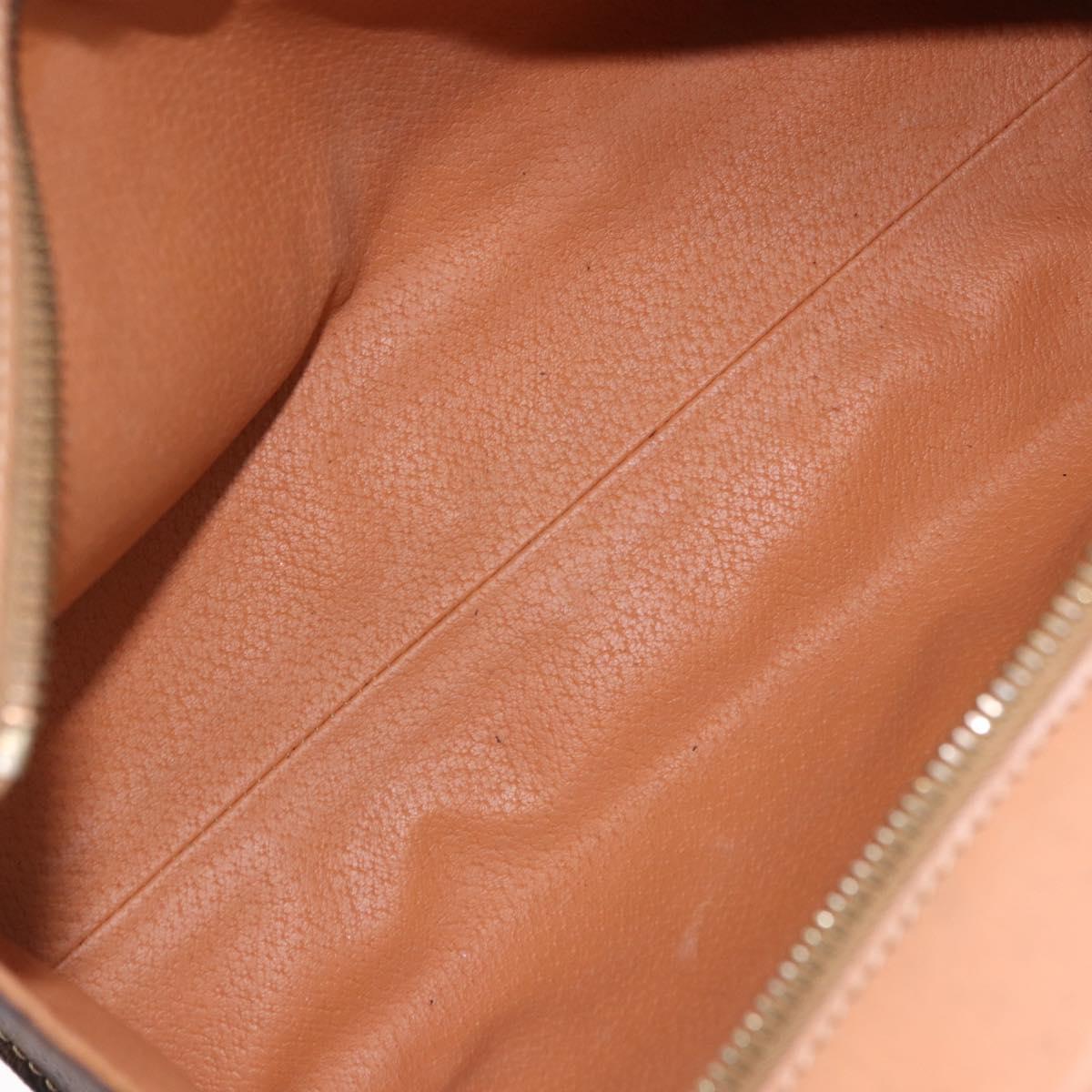 CELINE Macadam Canvas Hand Bag PVC Leather 2way Brown Gold Auth 191900