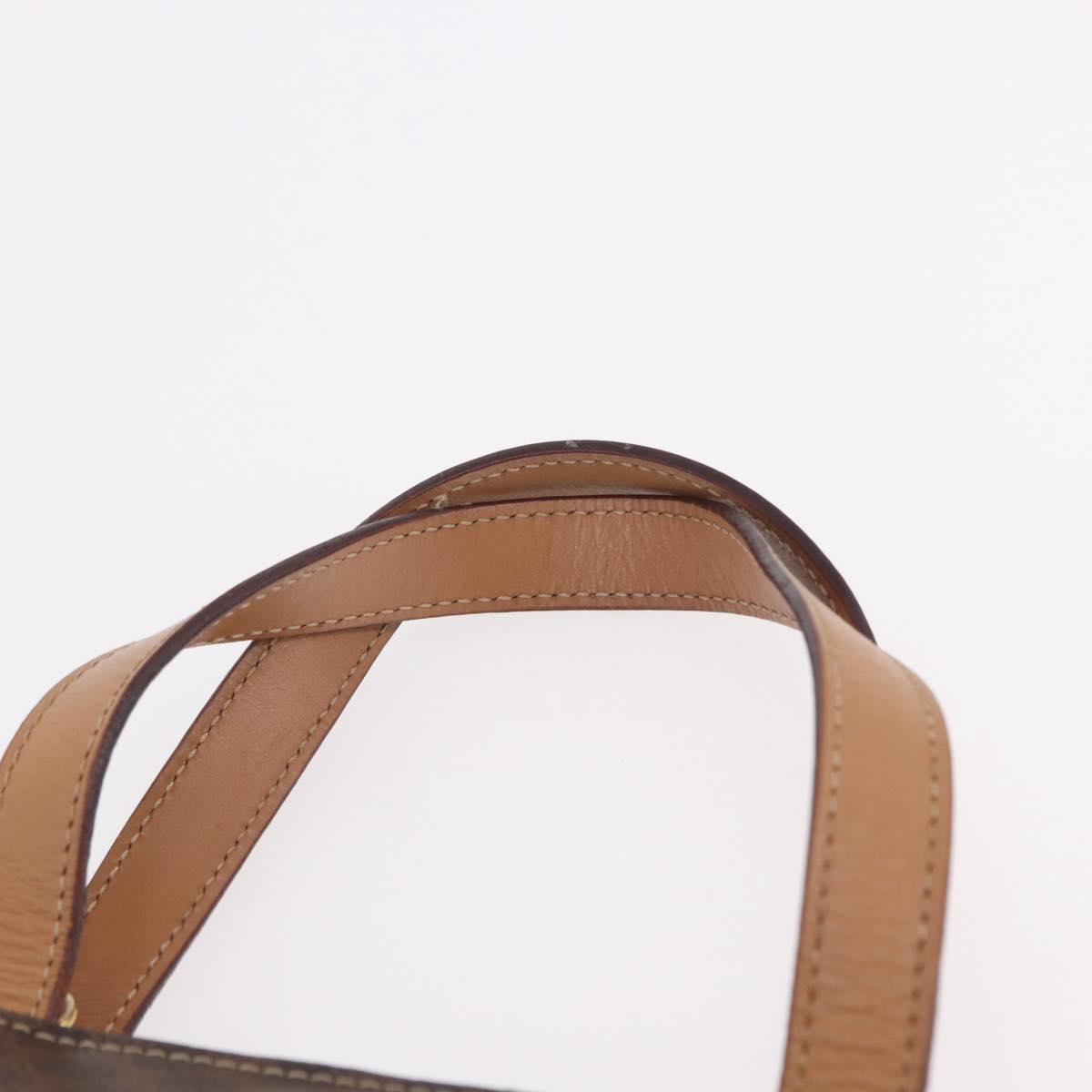 CELINE Macadam Canvas Hand Bag PVC Leather 2way Brown Gold Auth 191900