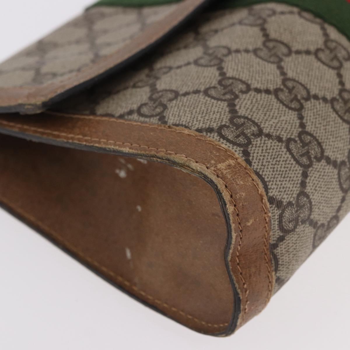 GUCCI GG Supreme Web Sherry Line Bag PVC Beige Red 41 014 3087 25 Auth 191909