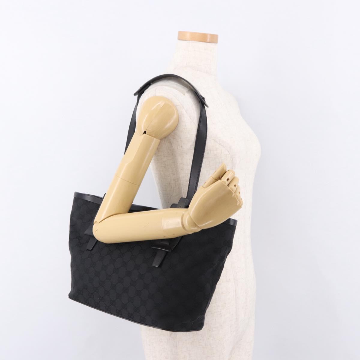 GUCCI GG Canvas Shoulder Bag Black 106241 Auth 191910A
