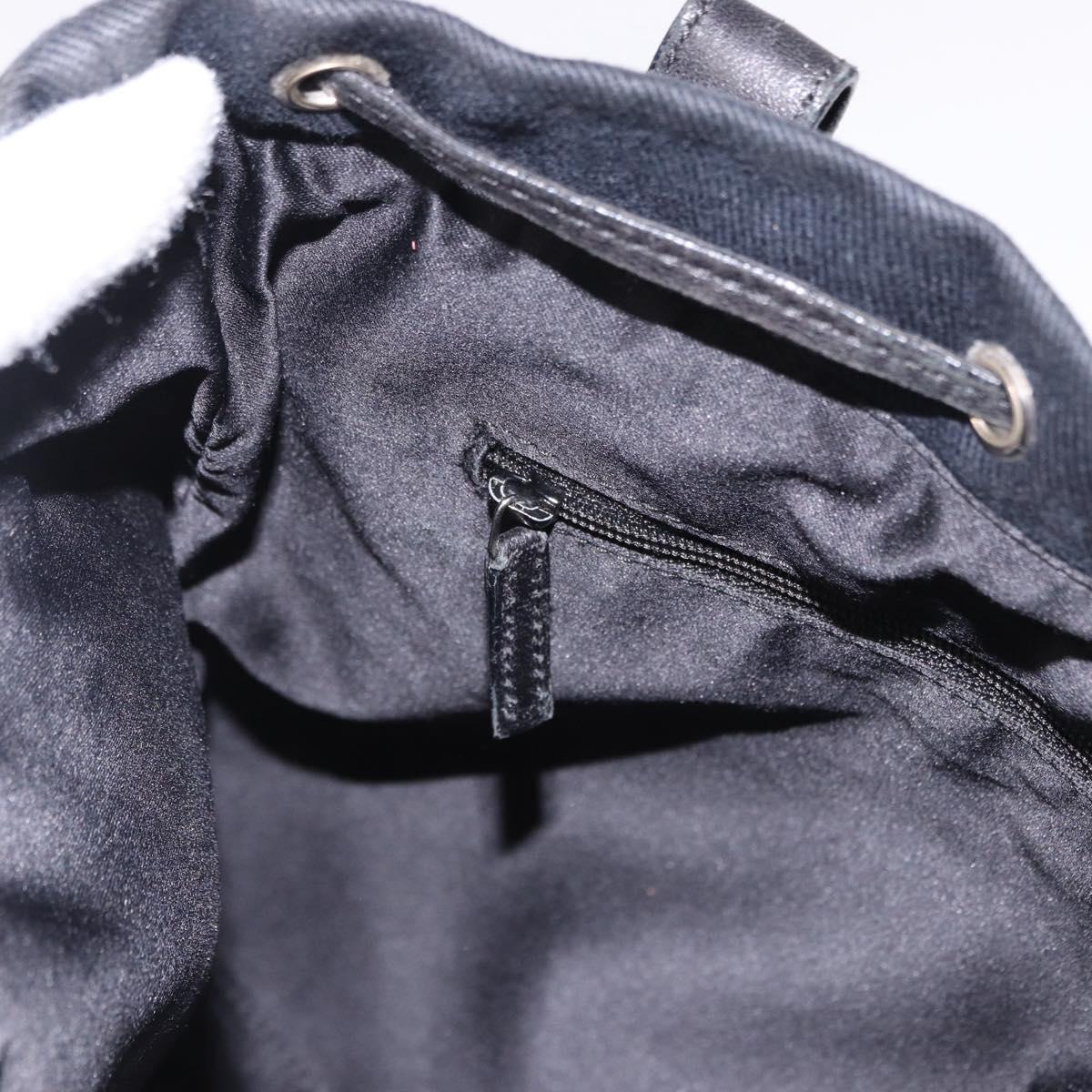 SAINT LAURENT Kahala Tote Bag Canvas Navy Silver Auth 191911