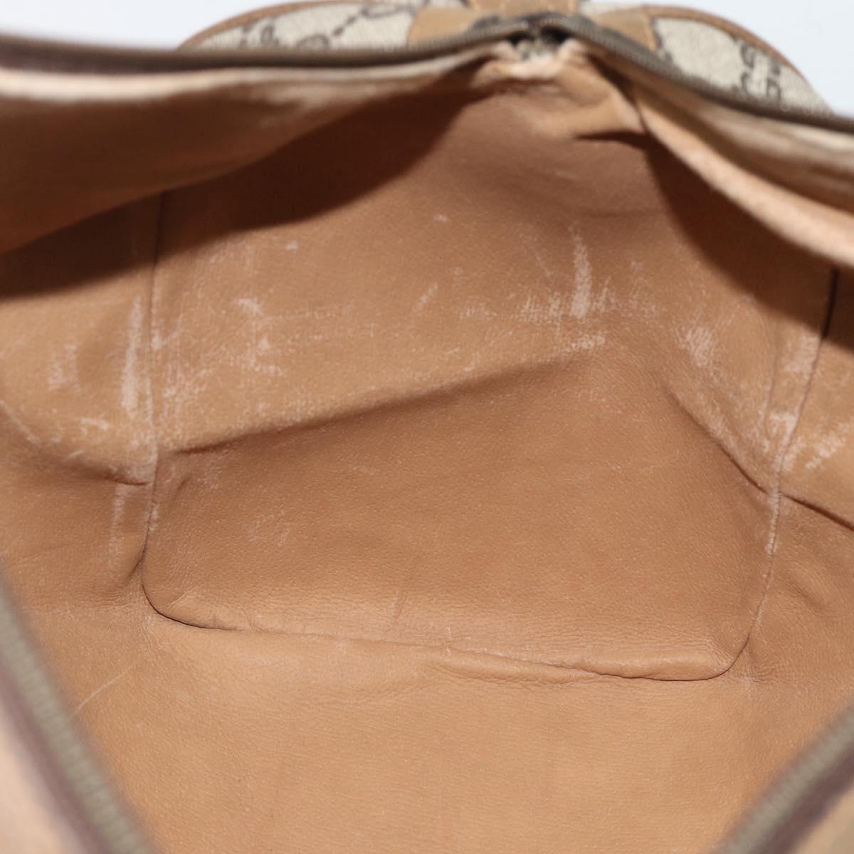 GUCCI GG Plus Supreme Boston Bag PVC Beige Gold Auth 191915