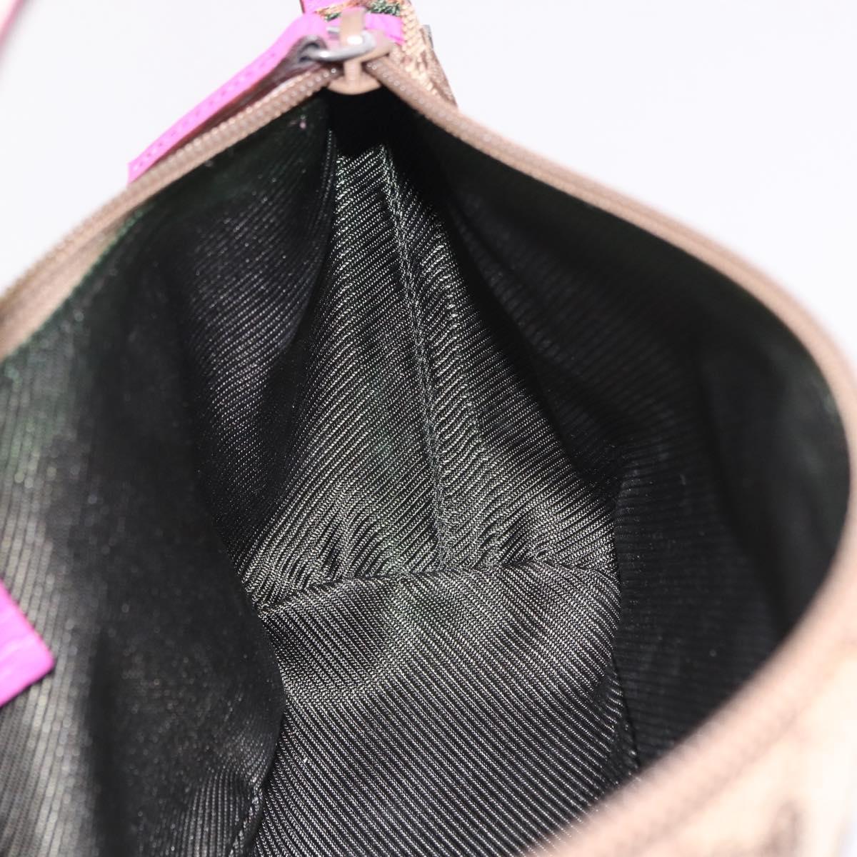 GUCCI GG Canvas Sherry Line Hand Bag Beige Silver 141809 Auth 191919A
