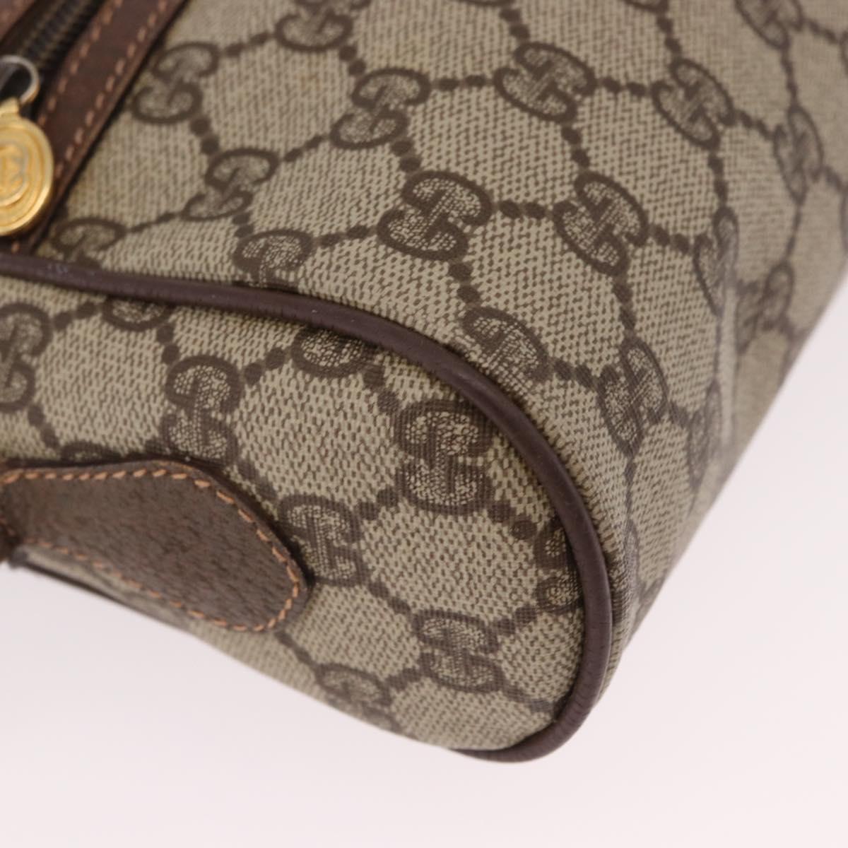 GUCCI GG Supreme Web Sherry Line Bag PVC Beige Gold 001 115 6655 Auth 191920