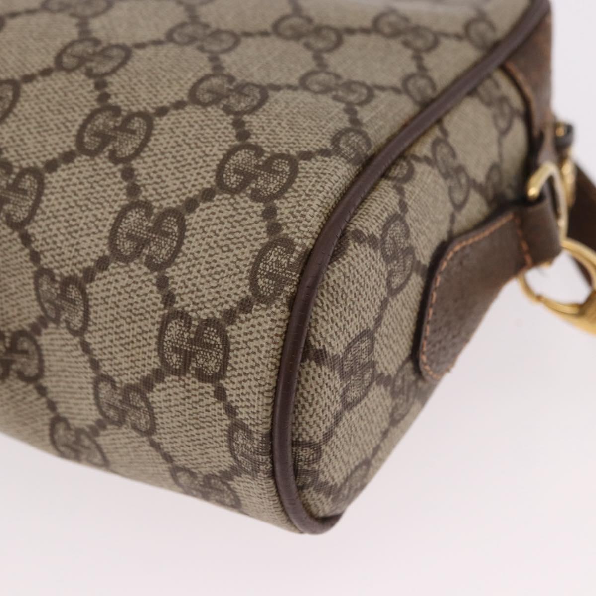 GUCCI GG Supreme Web Sherry Line Bag PVC Beige Gold 001 115 6655 Auth 191920