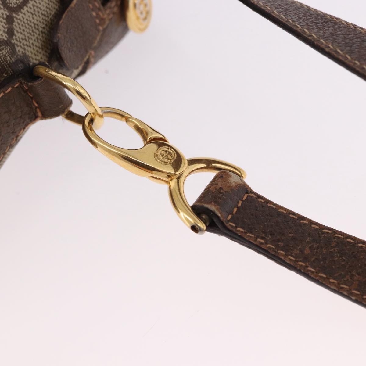 GUCCI GG Supreme Web Sherry Line Bag PVC Beige Gold 001 115 6655 Auth 191920