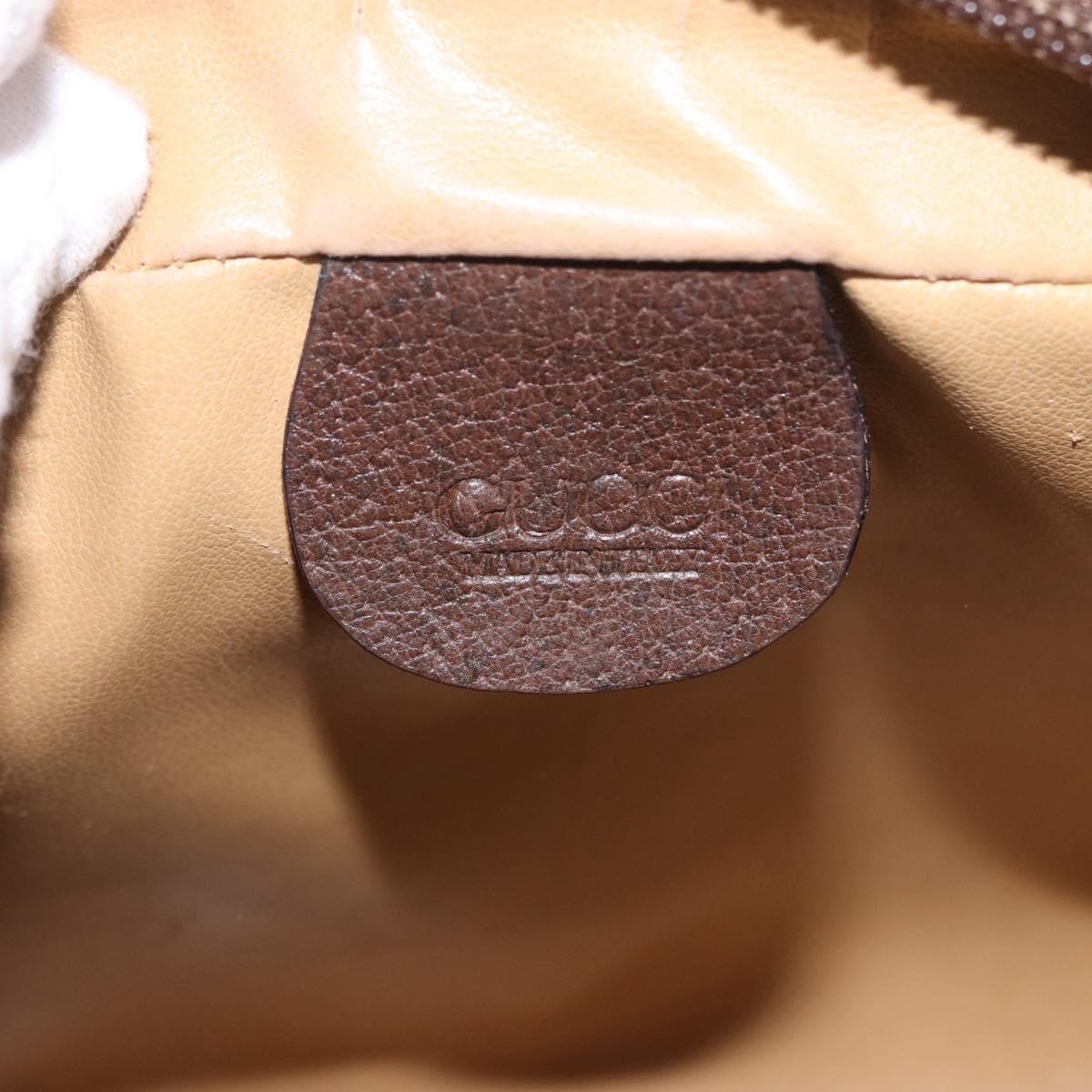 GUCCI GG Supreme Web Sherry Line Bag PVC Beige Gold 001 115 6655 Auth 191920