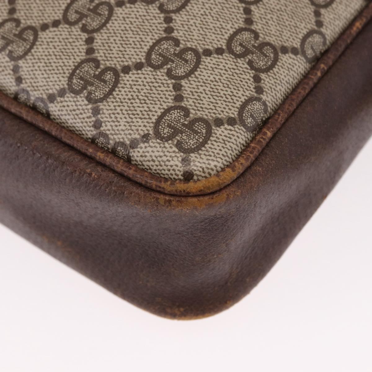 GUCCI GG Supreme Web Sherry Line Shoulder Bag PVC Beige Gold Auth 191921