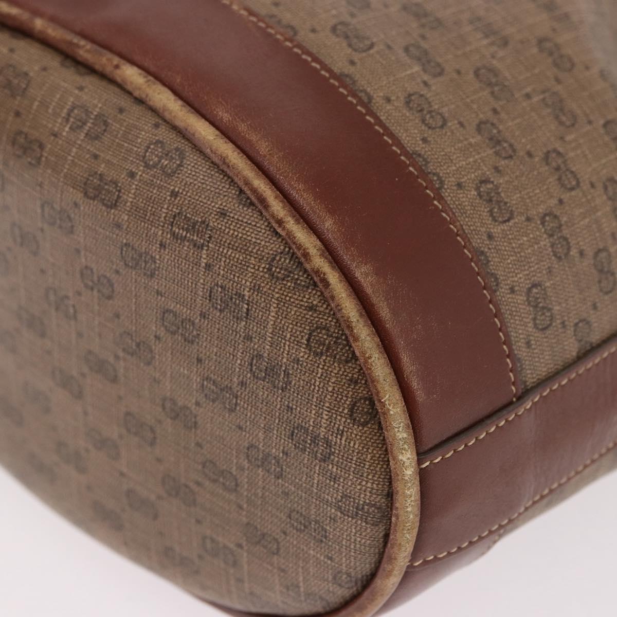 GUCCI Micro GG Supreme Shoulder Bag PVC Beige Gold 007 86 0044 Auth 191922