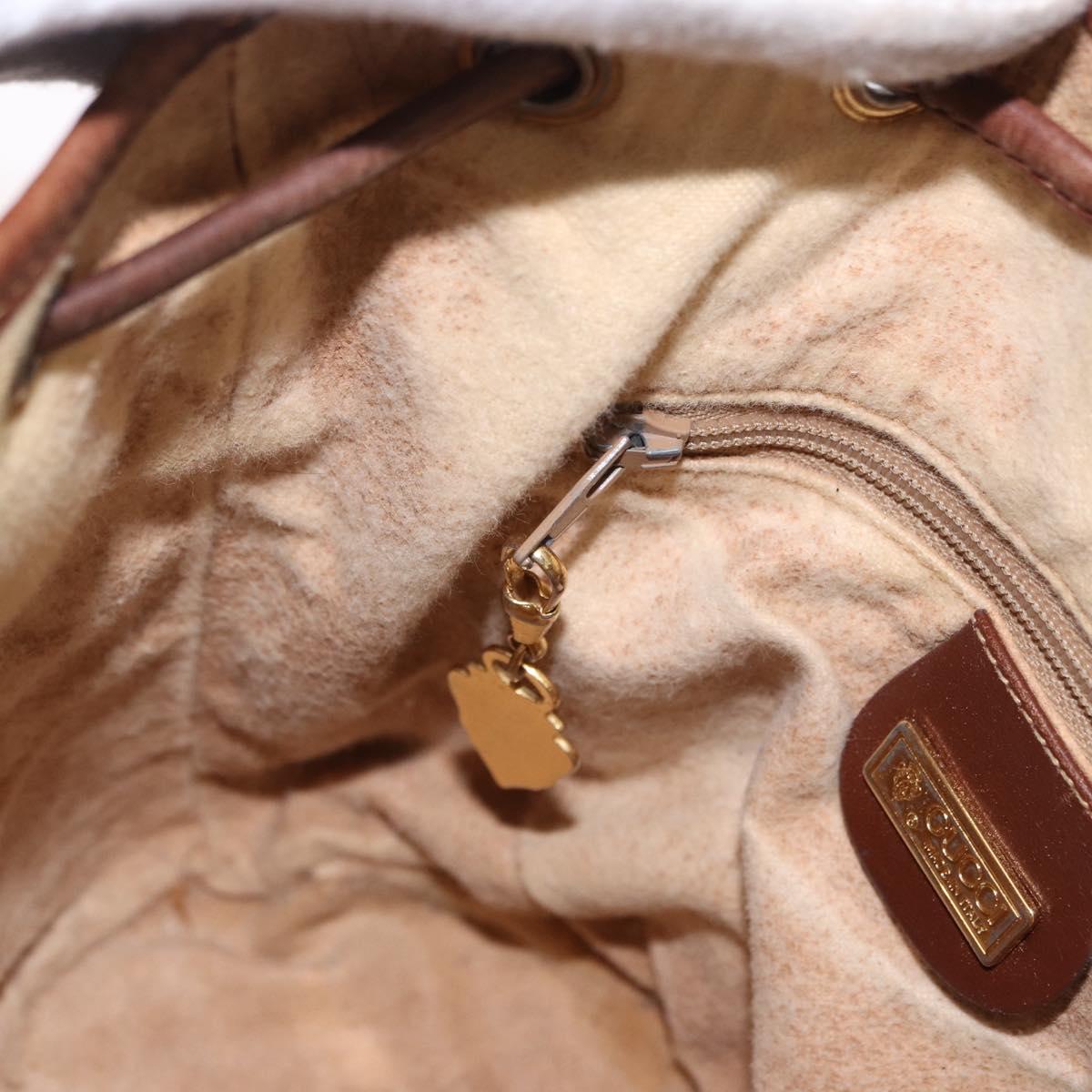 GUCCI Micro GG Supreme Shoulder Bag PVC Beige Gold 007 86 0044 Auth 191922