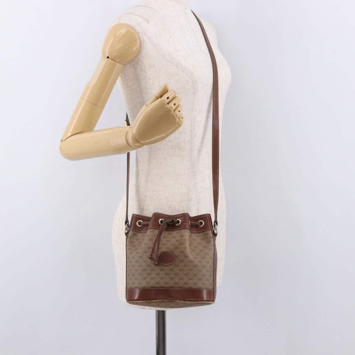 GUCCI Micro GG Supreme Shoulder Bag PVC Beige Gold 007 86 0044 Auth 191922