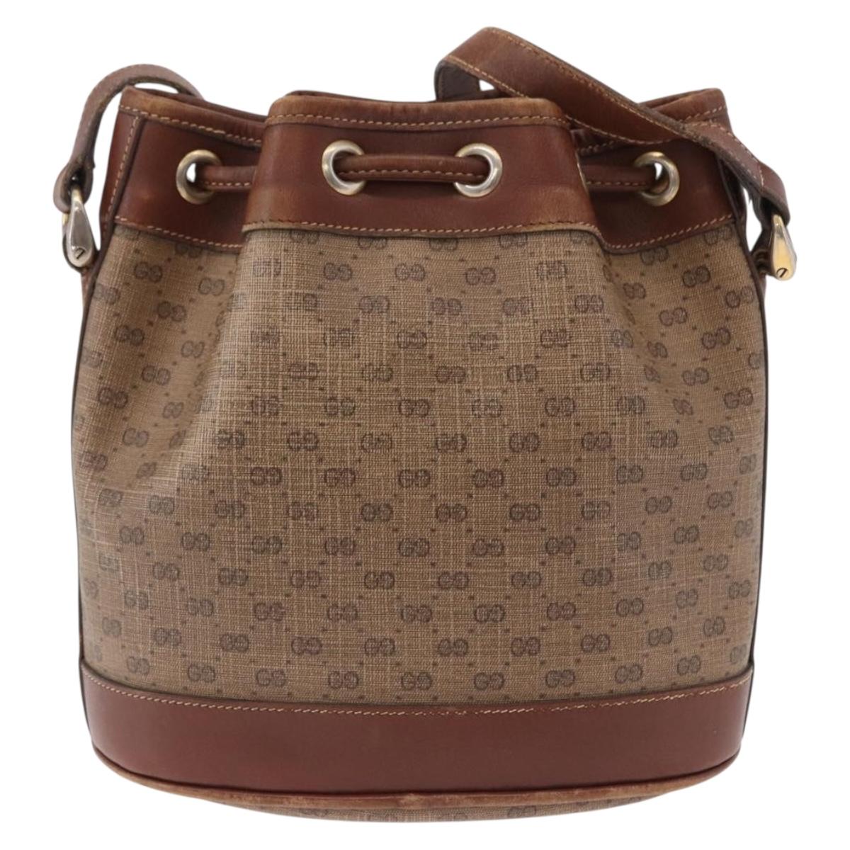 GUCCI Micro GG Supreme Shoulder Bag PVC Beige Gold 007 86 0044 Auth 191922