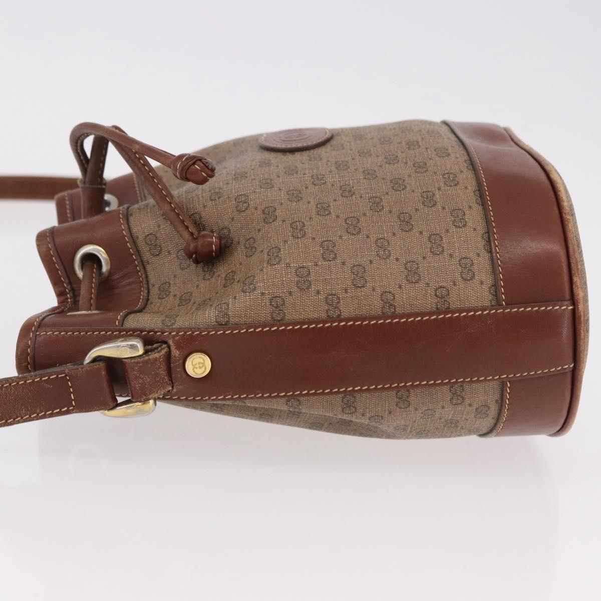 GUCCI Micro GG Supreme Shoulder Bag PVC Beige Gold 007 86 0044 Auth 191922