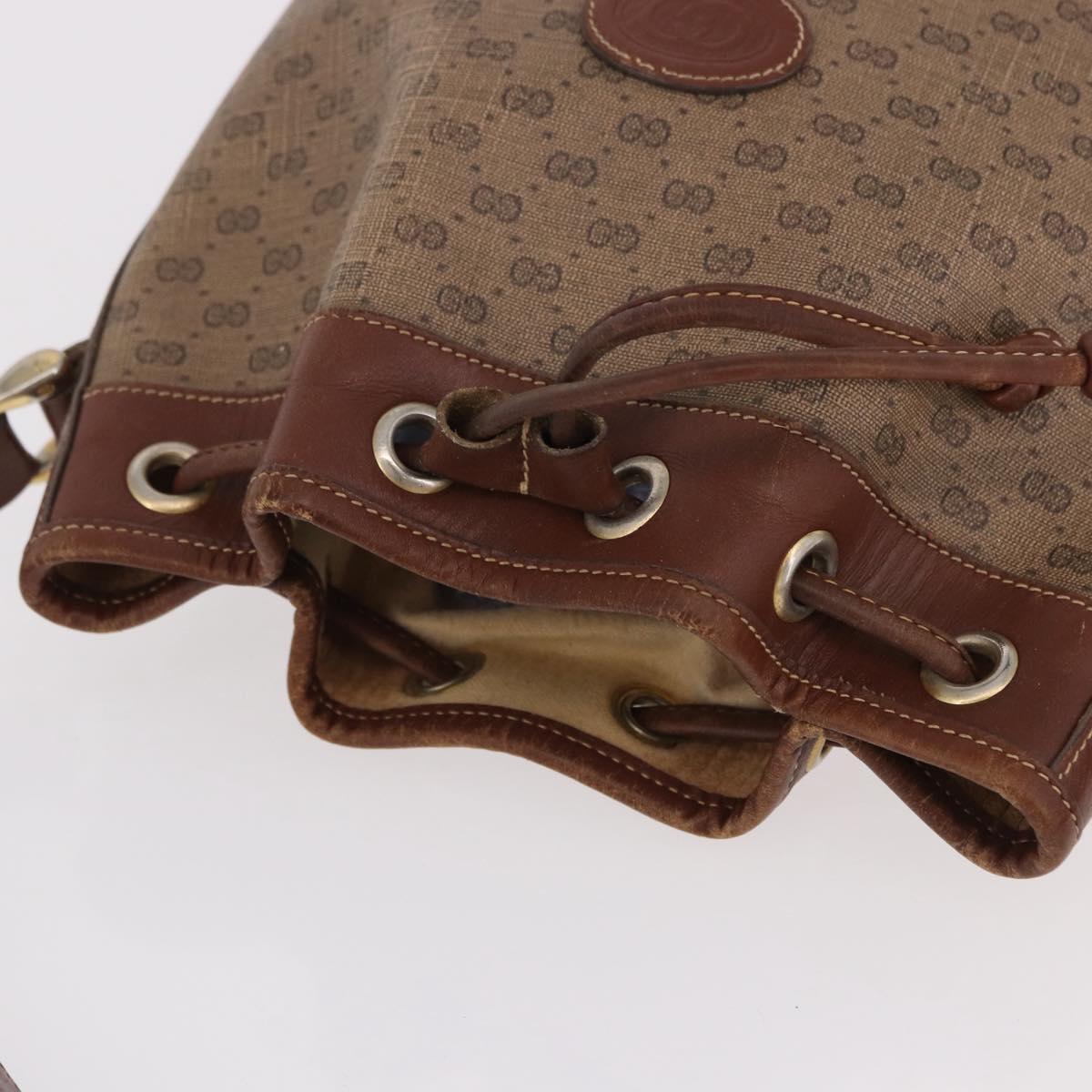 GUCCI Micro GG Supreme Shoulder Bag PVC Beige Gold 007 86 0044 Auth 191922