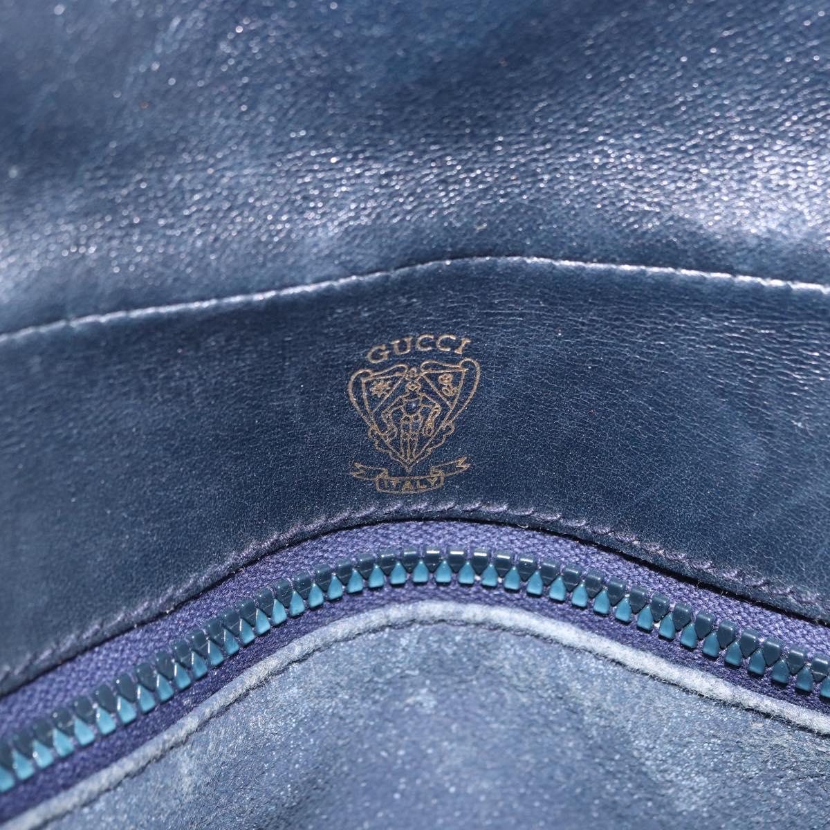 GUCCI GG Supreme Sherry Line Shoulder Bag PVC Navy Gold Auth 191923