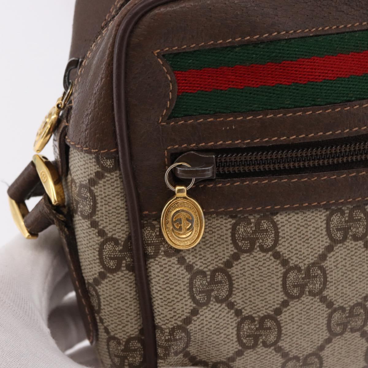 GUCCI GG Supreme Shoulder Bag PVC Beige Gold 56 01 087 Auth 191924