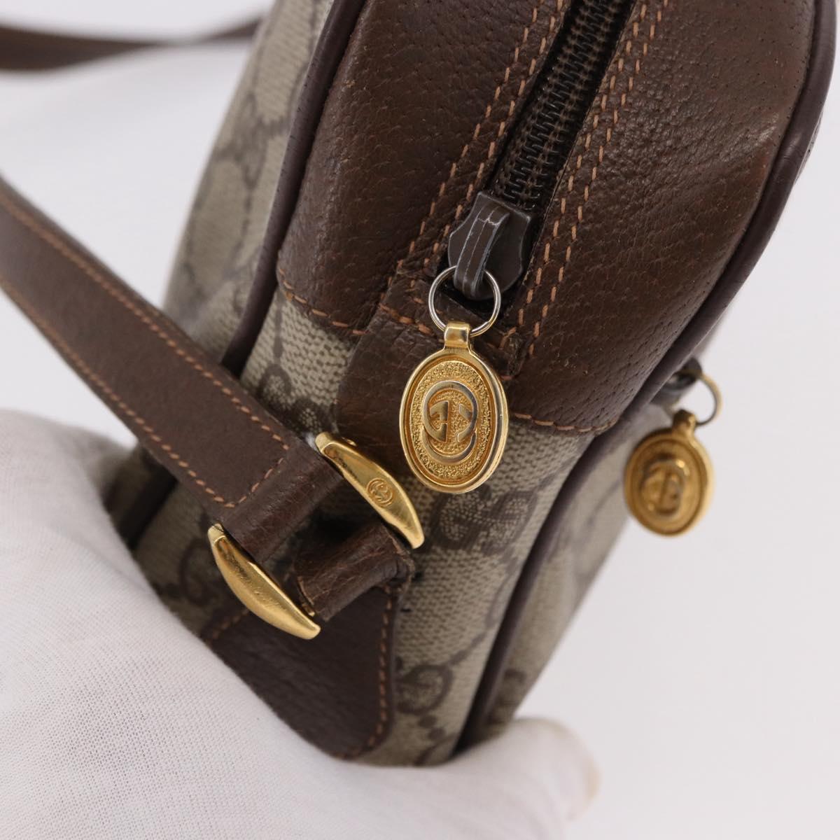 GUCCI GG Supreme Shoulder Bag PVC Beige Gold 56 01 087 Auth 191924