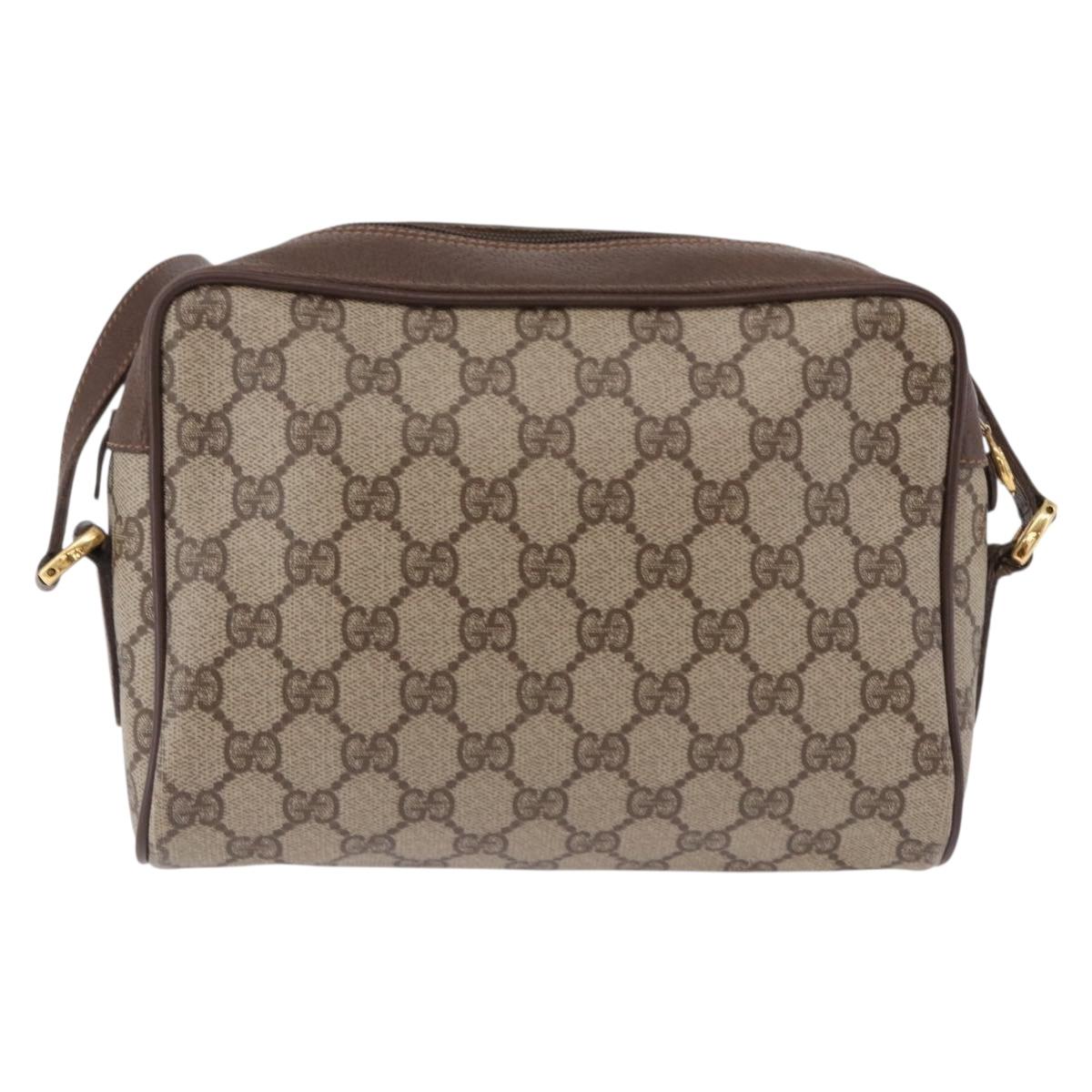 GUCCI GG Supreme Shoulder Bag PVC Beige Gold 56 01 087 Auth 191924