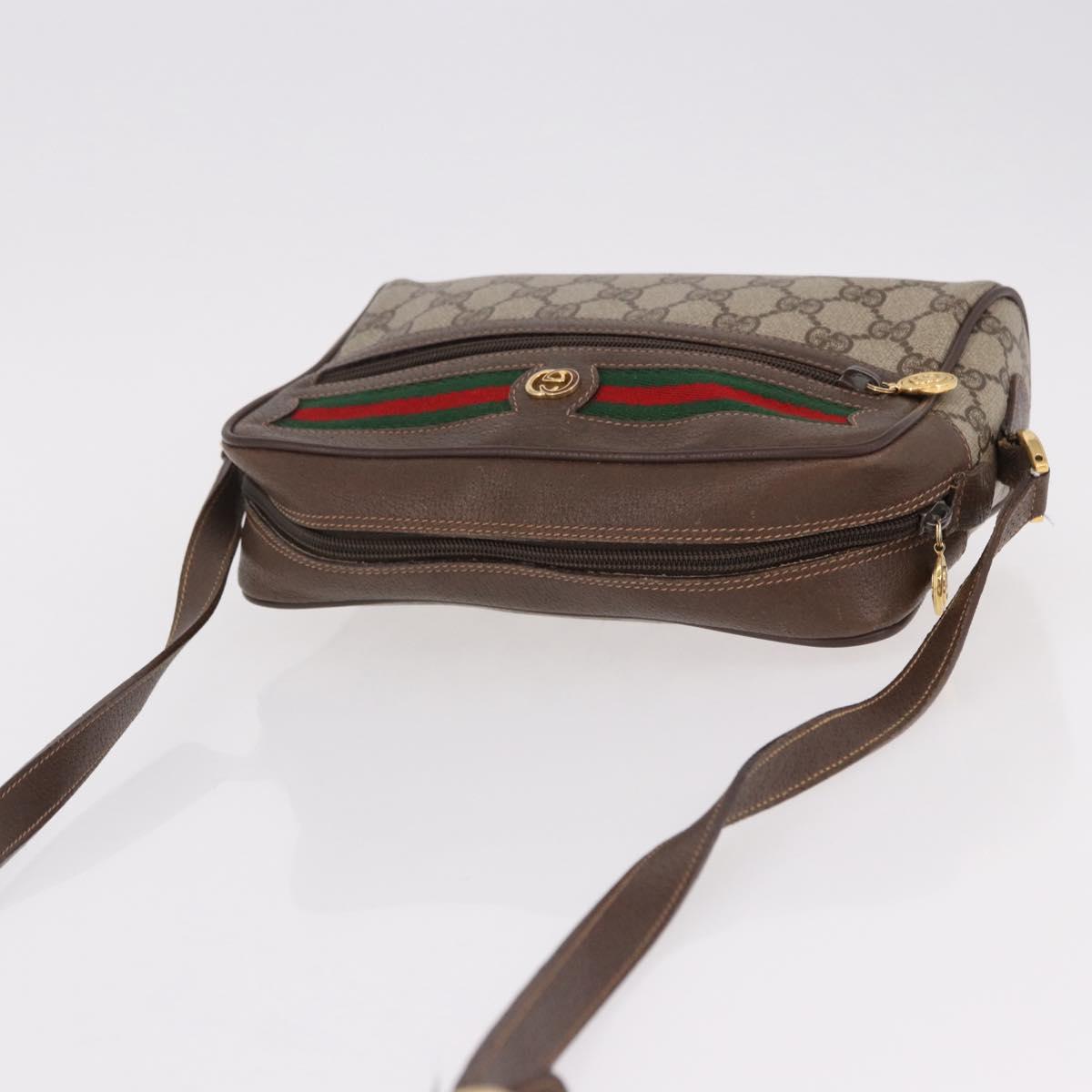 GUCCI GG Supreme Shoulder Bag PVC Beige Gold 56 01 087 Auth 191924