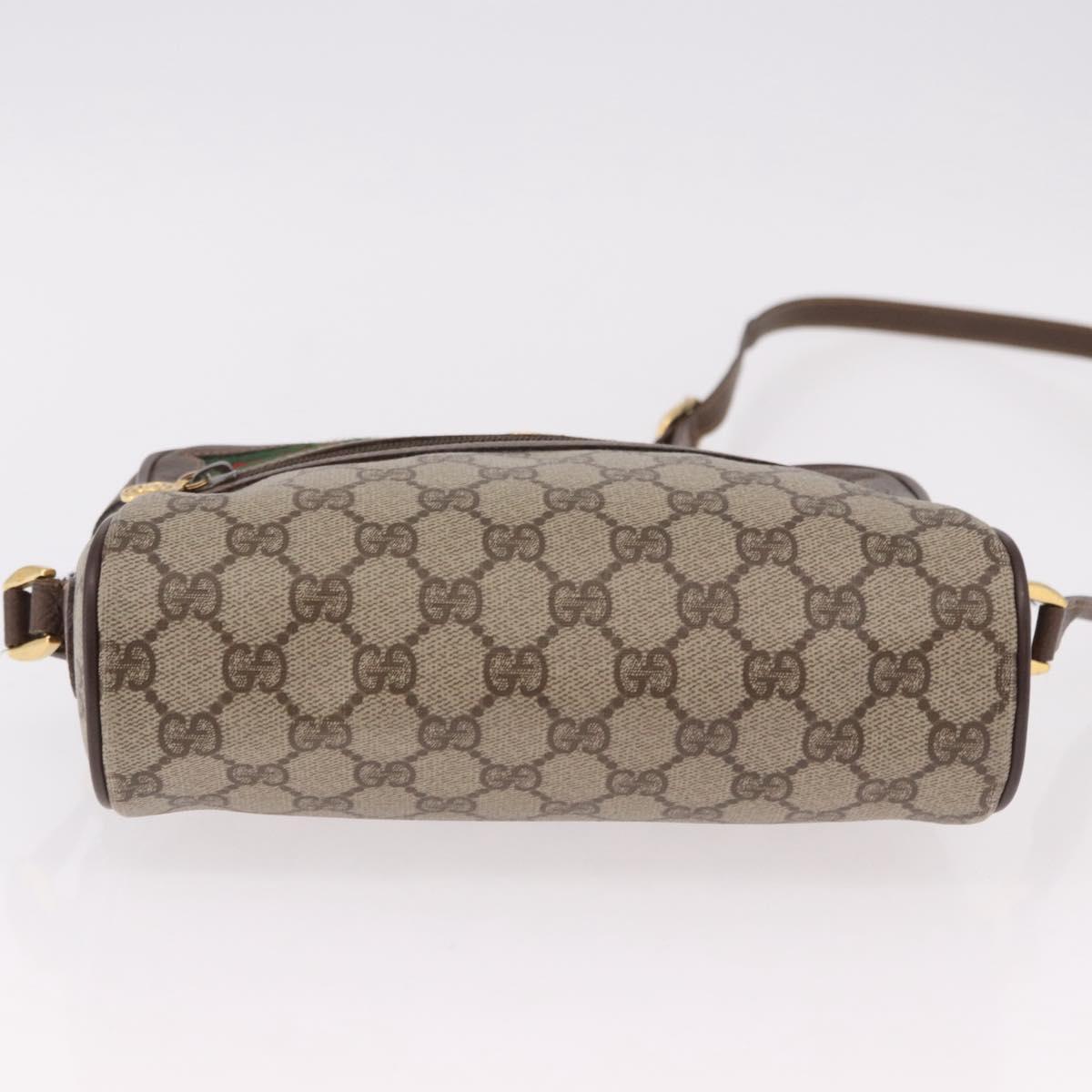 GUCCI GG Supreme Shoulder Bag PVC Beige Gold 56 01 087 Auth 191924