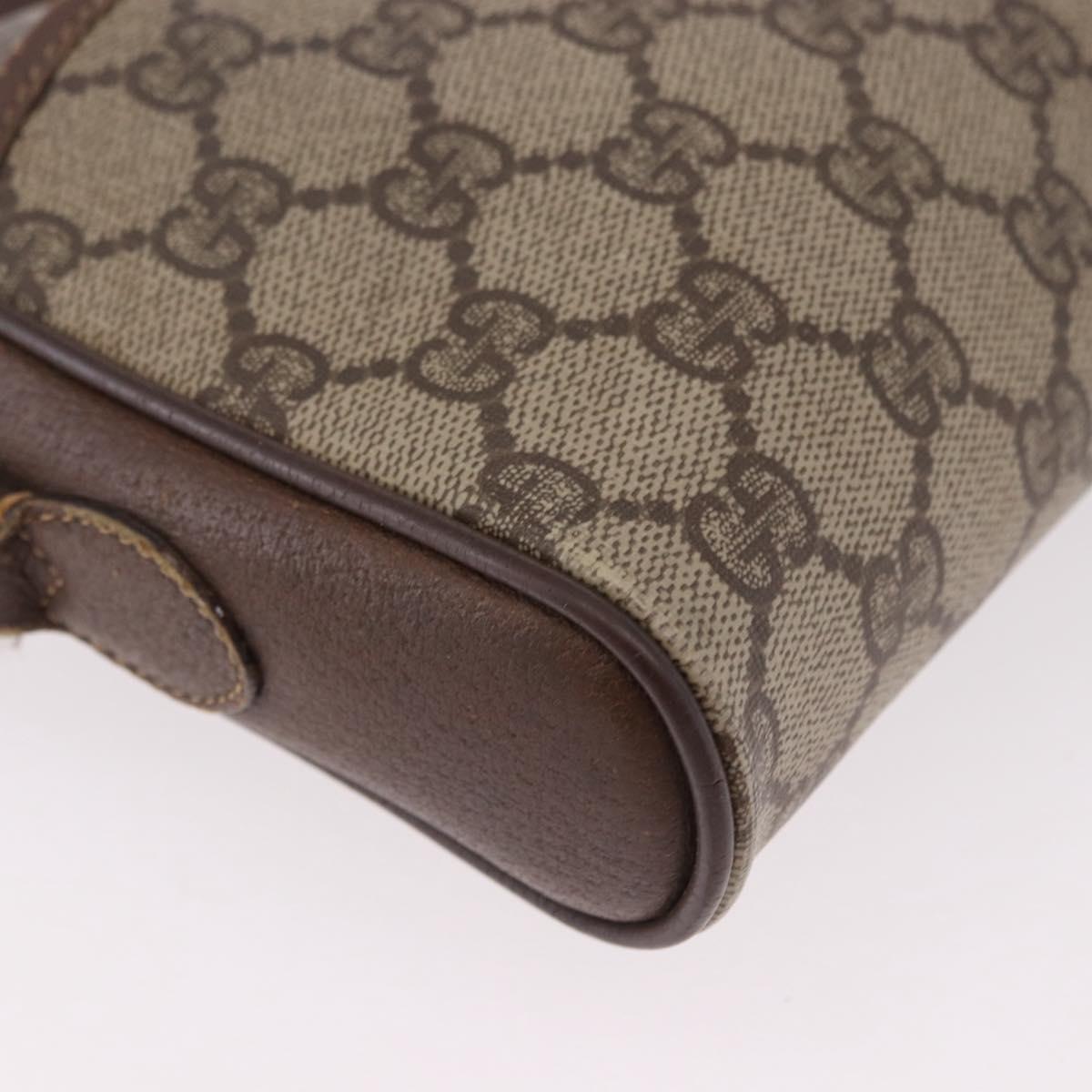 GUCCI GG Supreme Web Sherry Line Bag PVC Beige Gold 116 02 089 Auth 191925