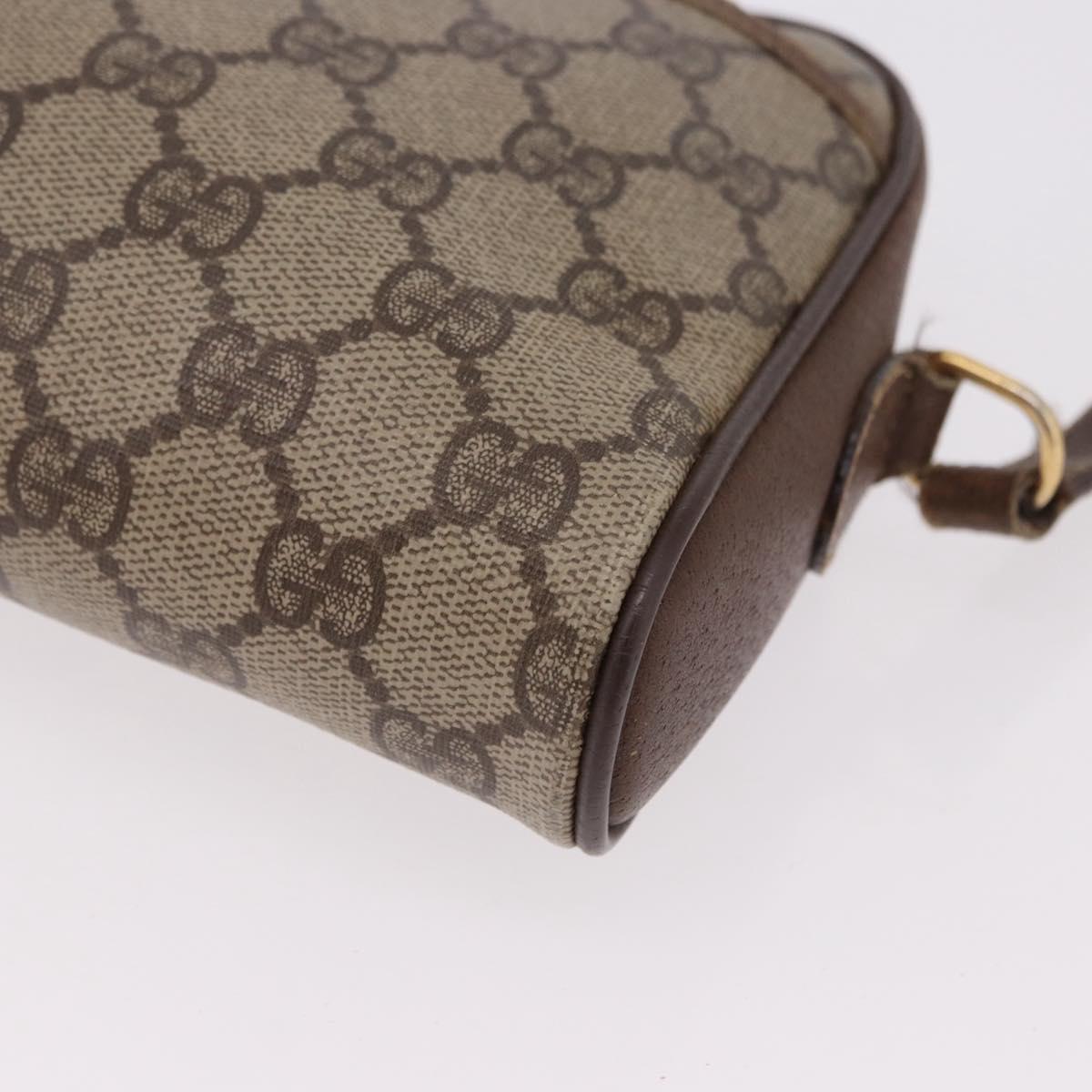 GUCCI GG Supreme Web Sherry Line Bag PVC Beige Gold 116 02 089 Auth 191925