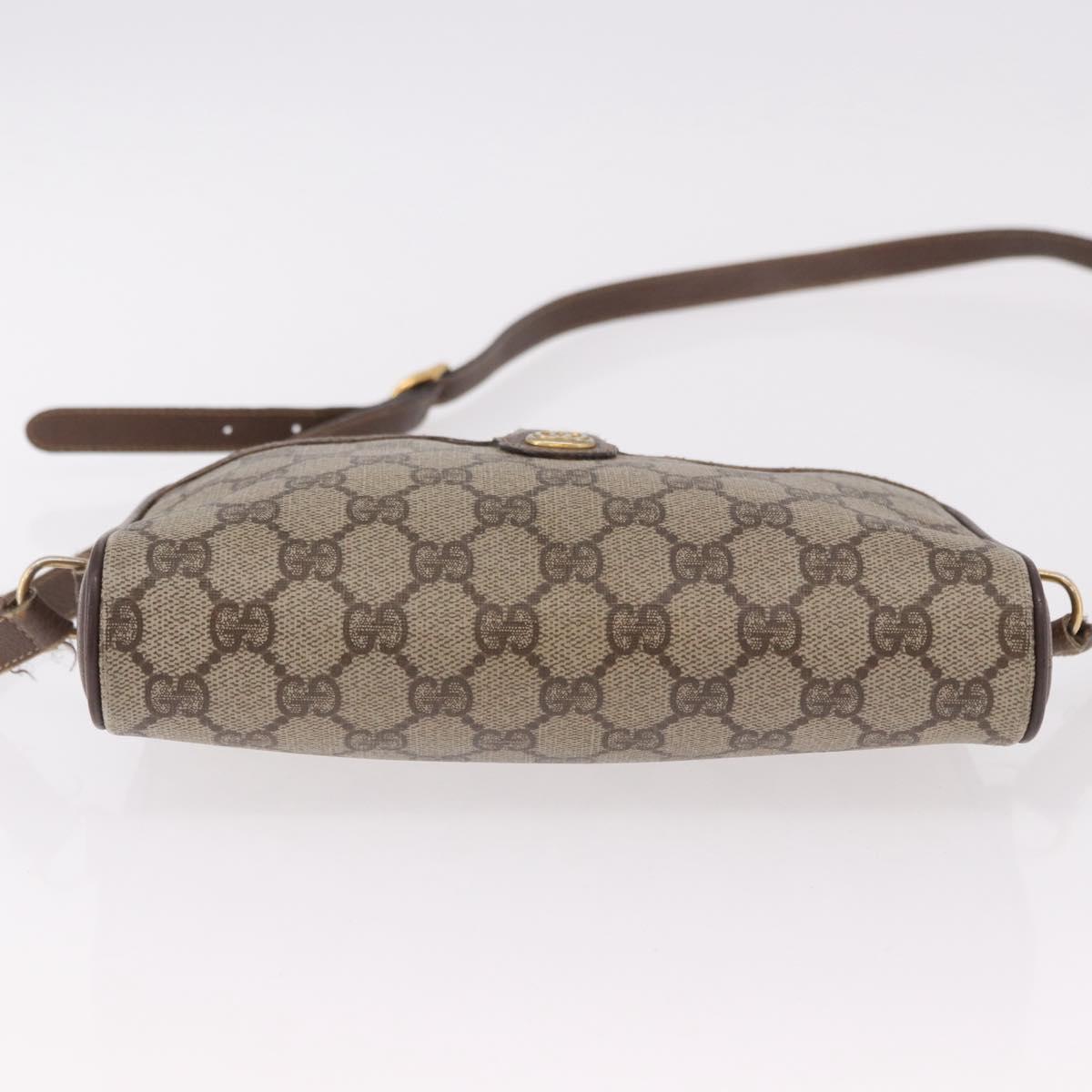 GUCCI GG Supreme Web Sherry Line Bag PVC Beige Gold 116 02 089 Auth 191925
