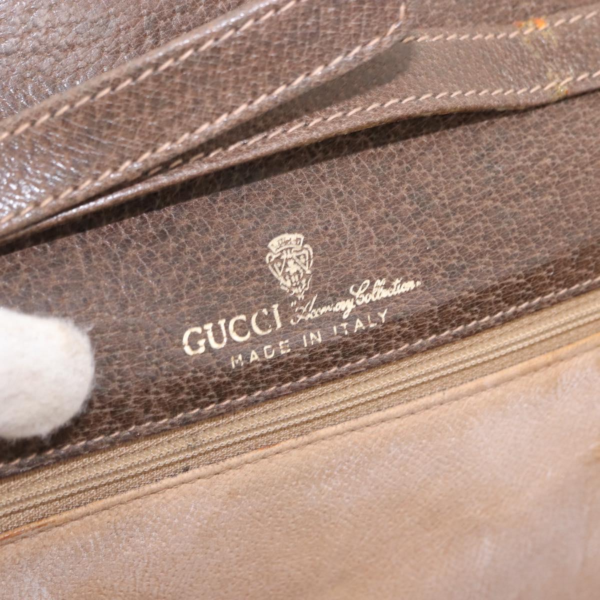 GUCCI GG Supreme Web Sherry Line Shoulder Bag PVC Beige Gold Auth 191927