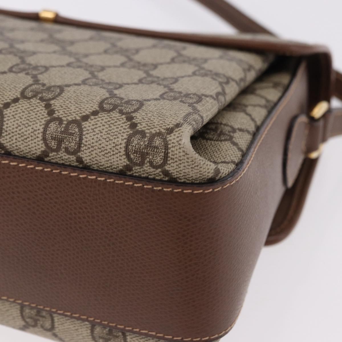 GUCCI GG Supreme Shoulder Bag PVC Beige Gold 001 113 6165 Auth 191928