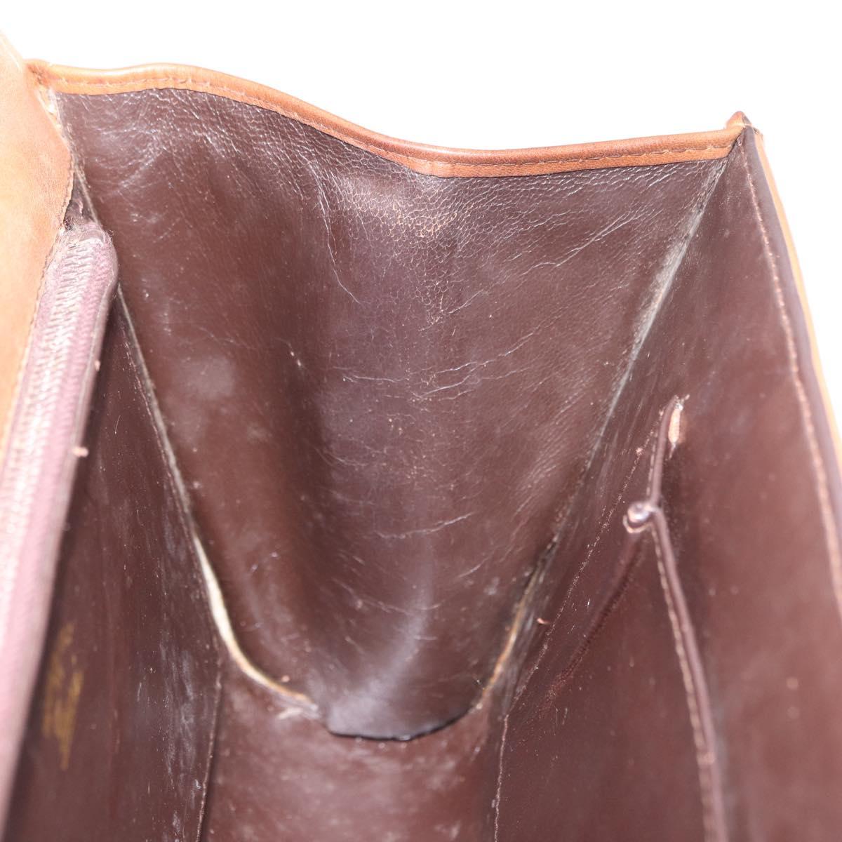 GUCCI GG Canvas Shoulder Bag Brown Gold Auth 191929