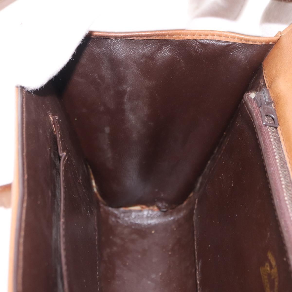 GUCCI GG Canvas Shoulder Bag Brown Gold Auth 191929
