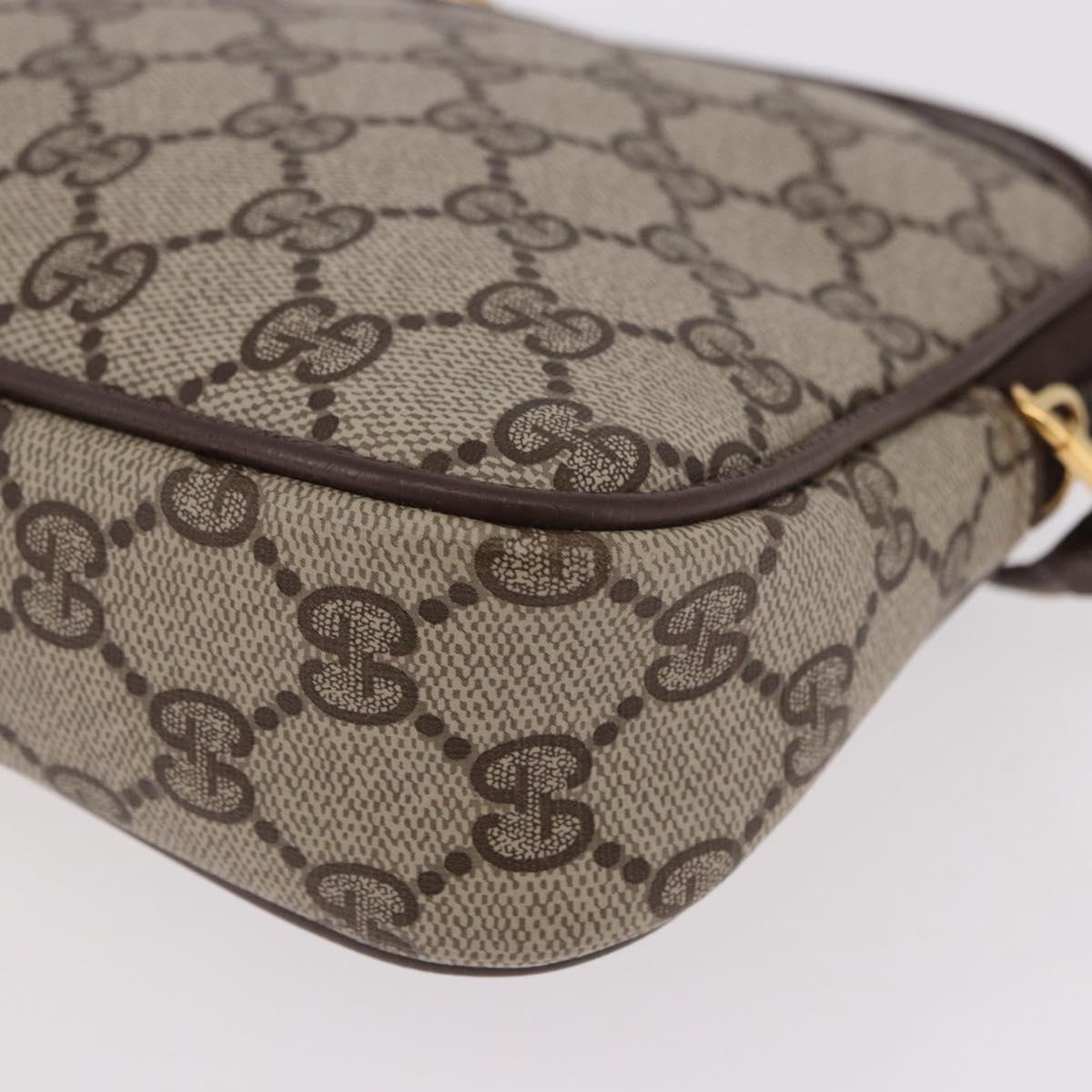 GUCCI GG Supreme Shoulder Bag PVC Beige Gold 97 02 068 Auth 191931