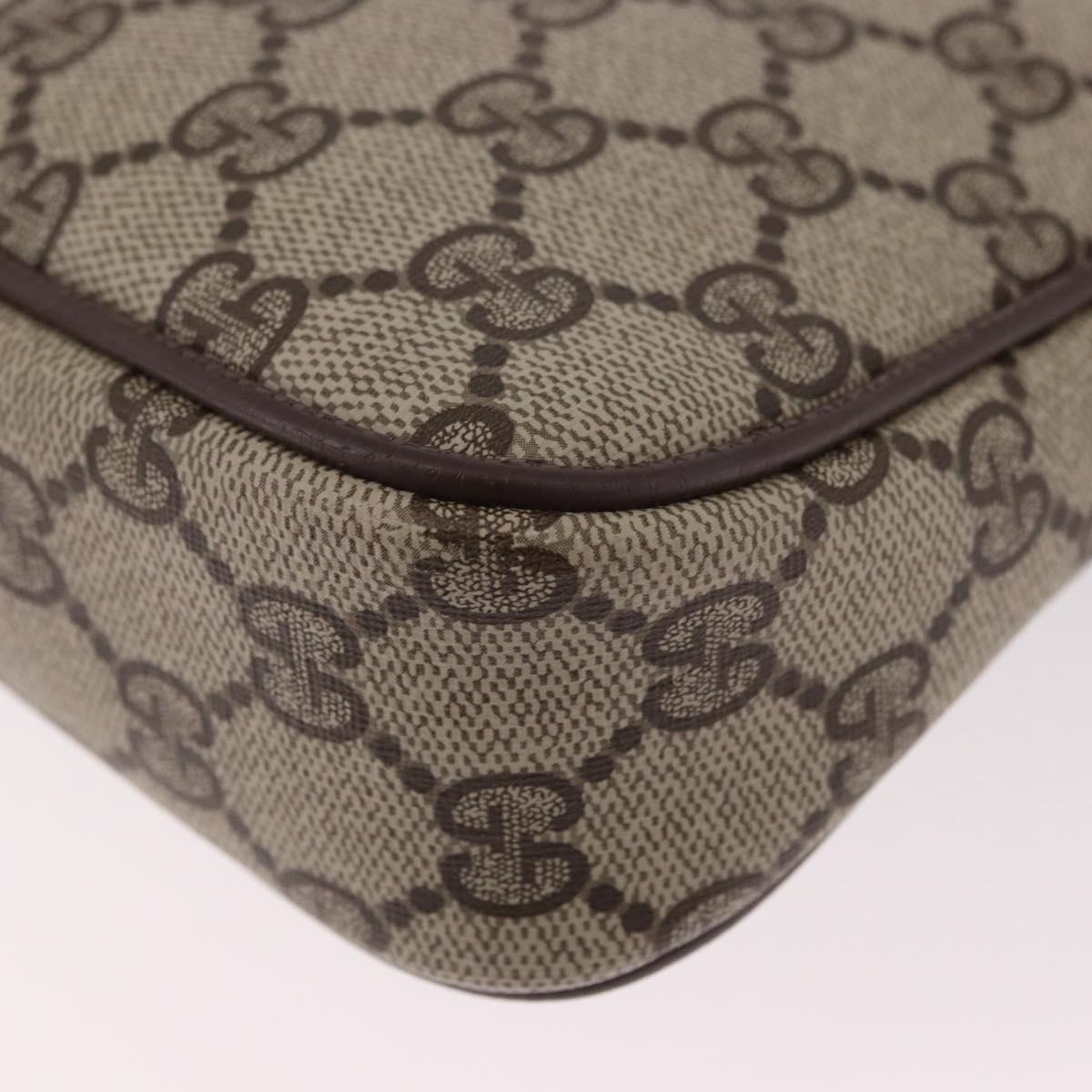 GUCCI GG Supreme Shoulder Bag PVC Beige Gold 97 02 068 Auth 191931