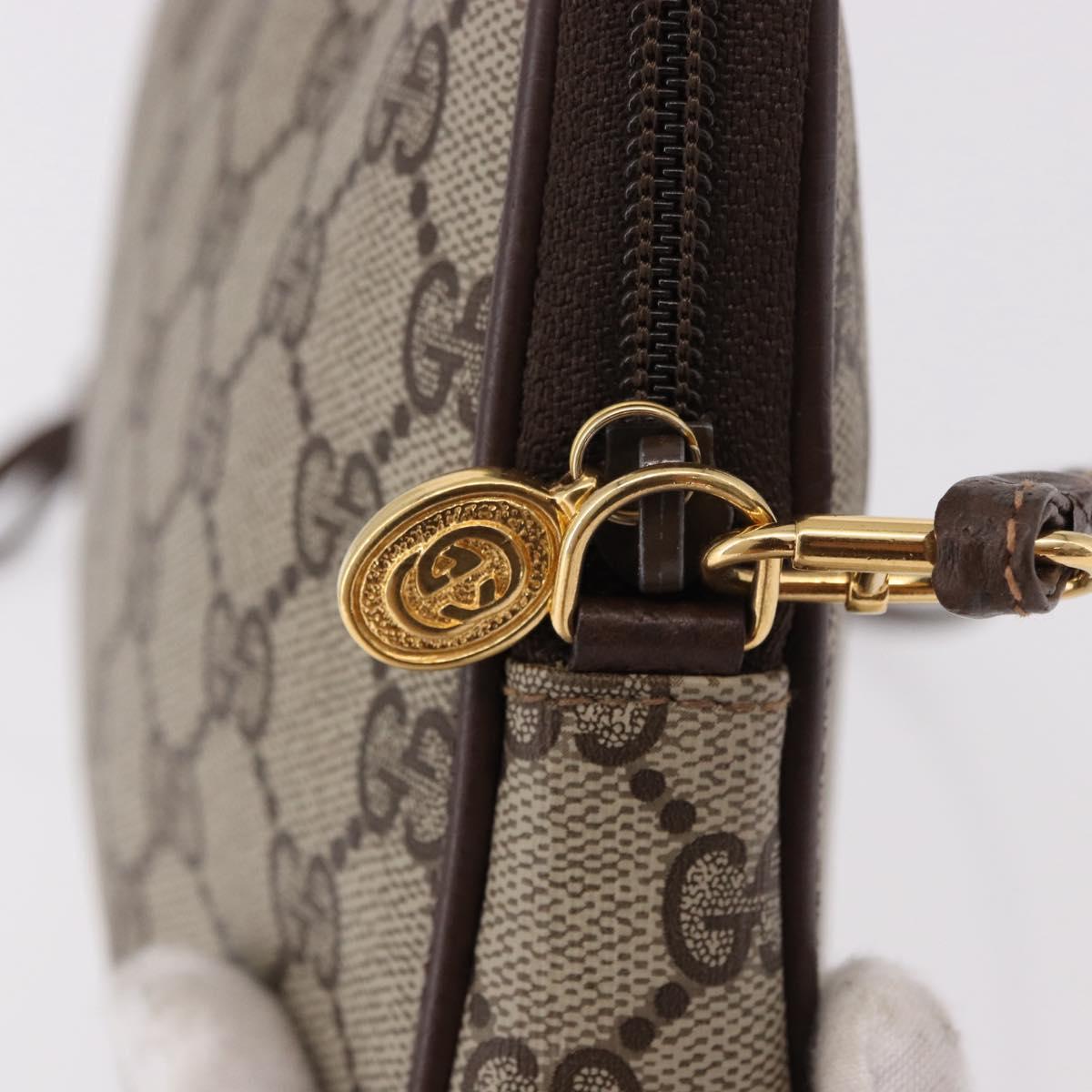 GUCCI GG Supreme Shoulder Bag PVC Beige Gold 97 02 068 Auth 191931