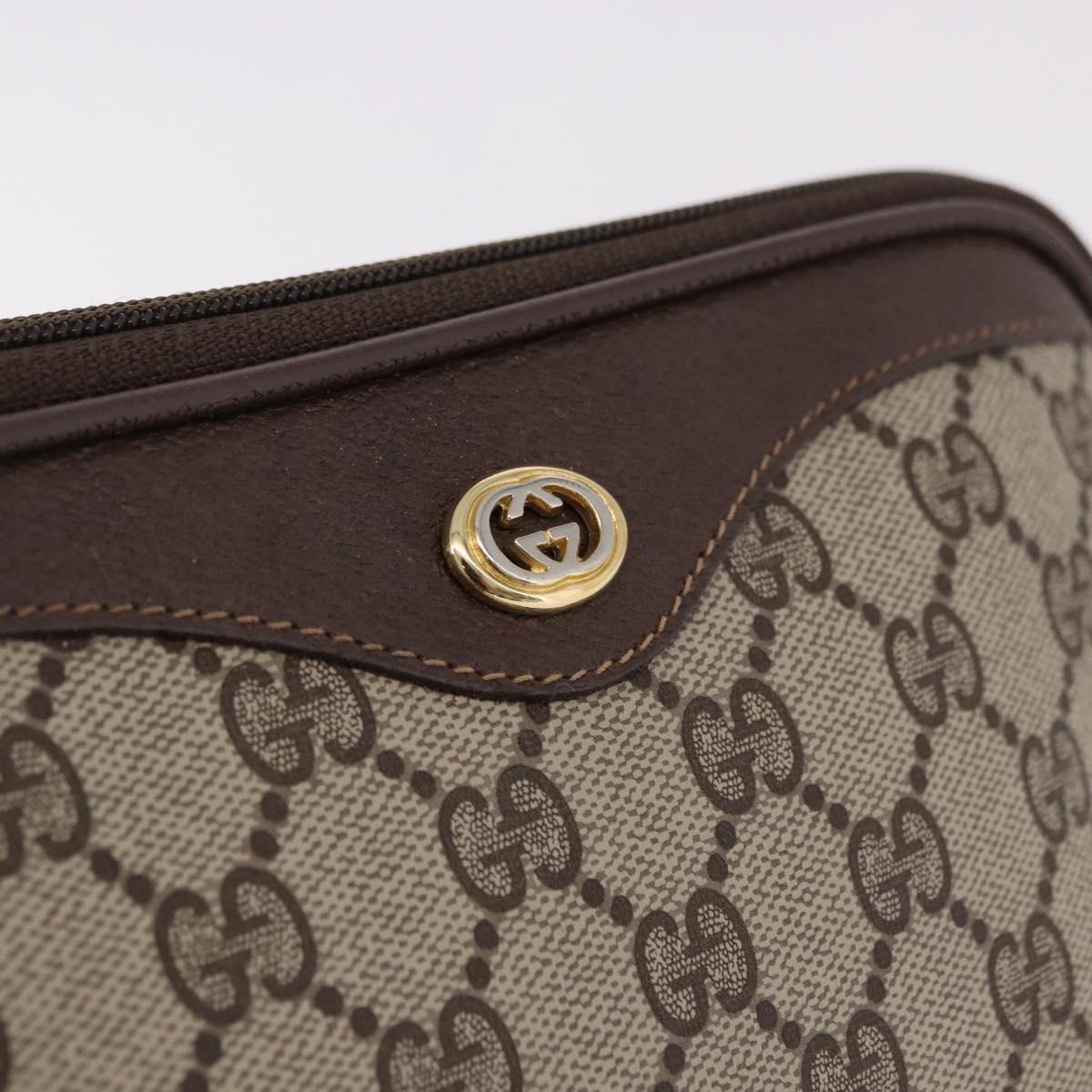 GUCCI GG Supreme Shoulder Bag PVC Beige Gold 97 02 068 Auth 191931