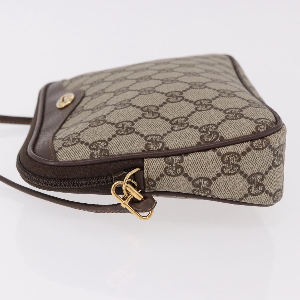 GUCCI GG Supreme Shoulder Bag PVC Beige Gold 97 02 068 Auth 191931