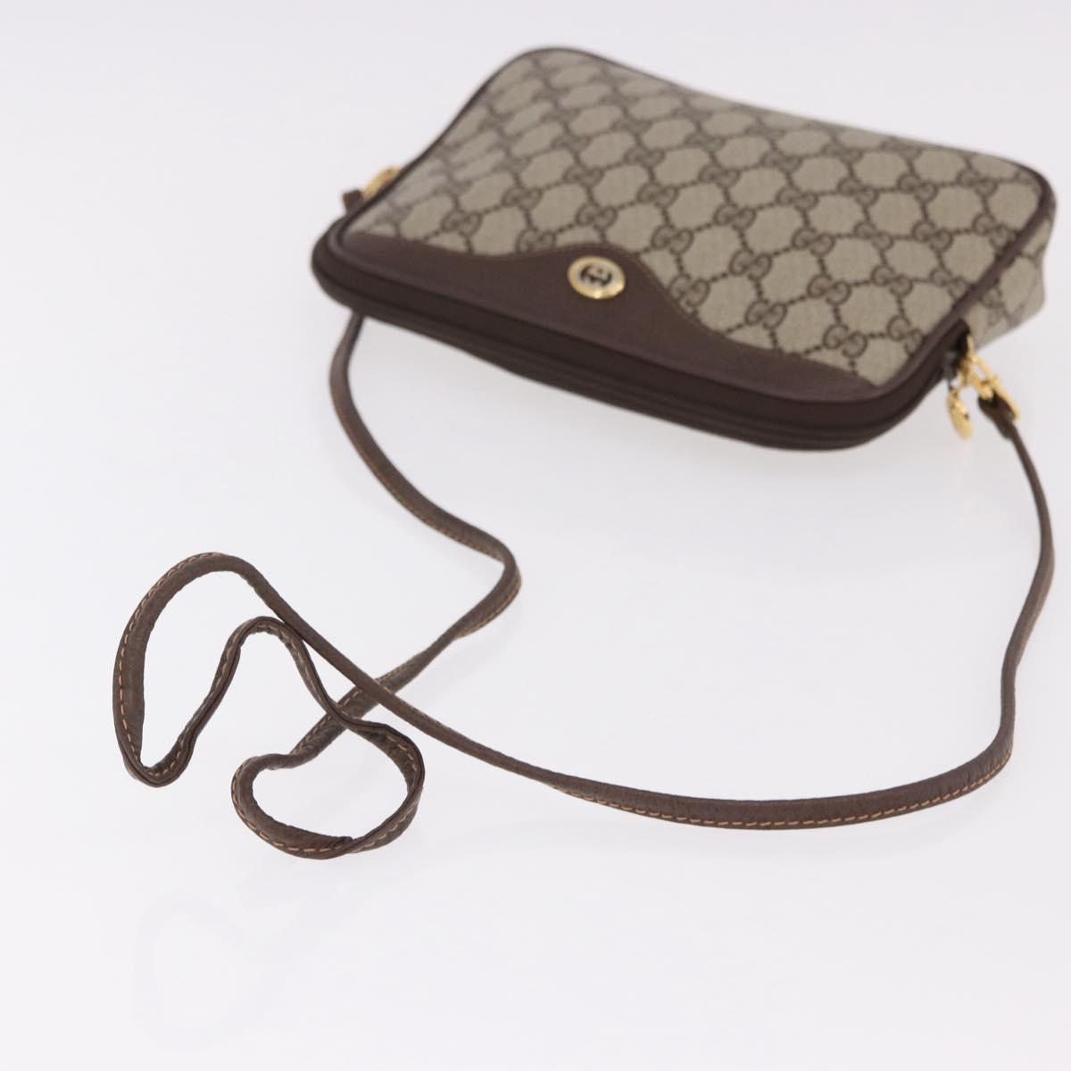 GUCCI GG Supreme Shoulder Bag PVC Beige Gold 97 02 068 Auth 191931