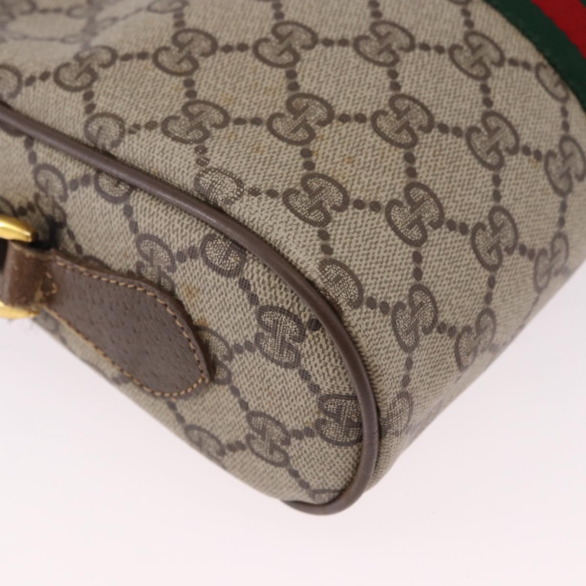 GUCCI GG Supreme Web Sherry Line Bag PVC Beige Gold 119 02 004 Auth 191933
