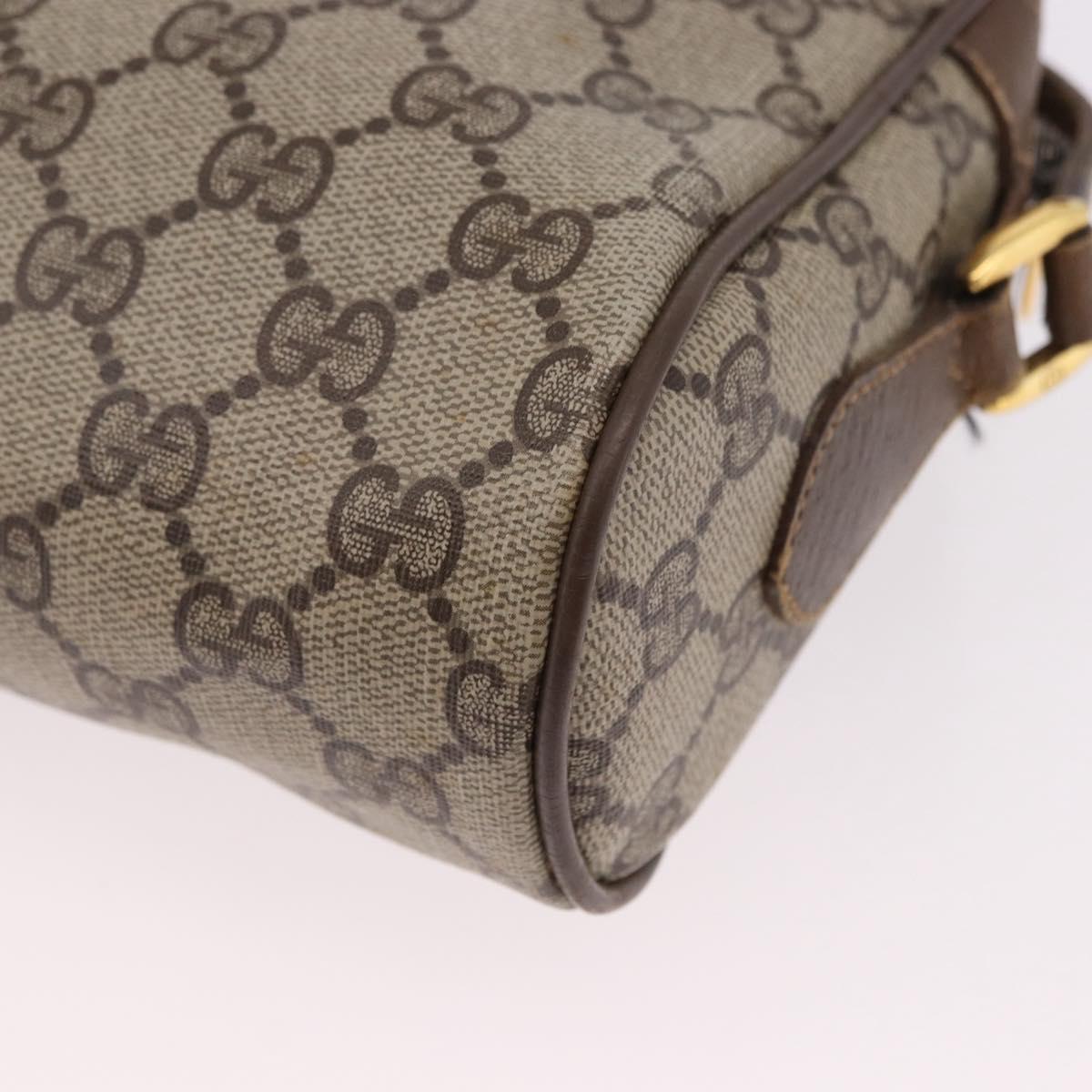 GUCCI GG Supreme Web Sherry Line Bag PVC Beige Gold 119 02 004 Auth 191933