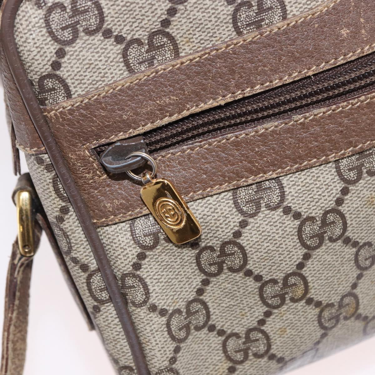 GUCCI GG Supreme Web Sherry Line Bag PVC Beige Gold 119 02 004 Auth 191933