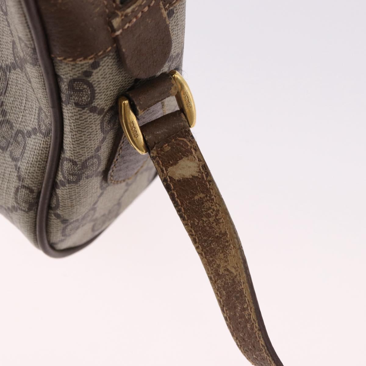 GUCCI GG Supreme Web Sherry Line Bag PVC Beige Gold 119 02 004 Auth 191933